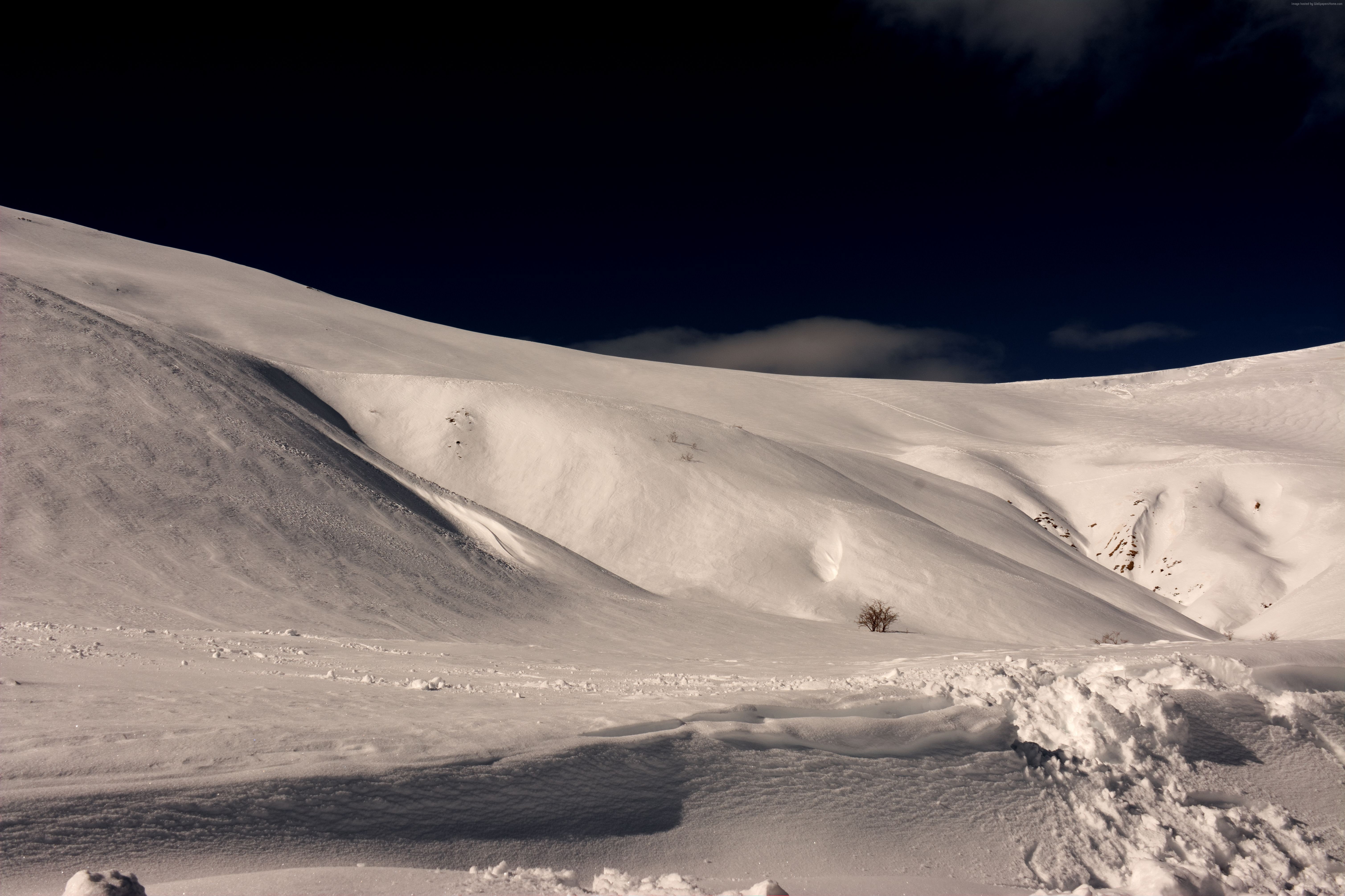 hills Alps France Snow night 2k 4k 5k