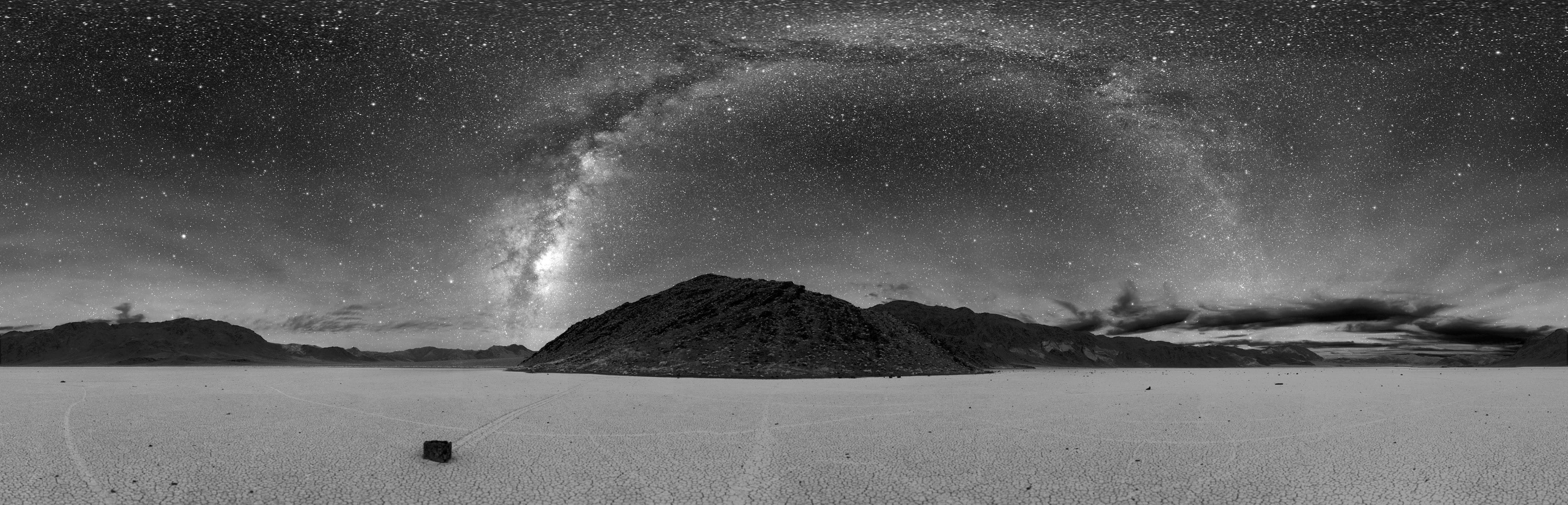 degree astrophotography view of Racetrack Playa at Death Valley National Park Nevada 2k 4k