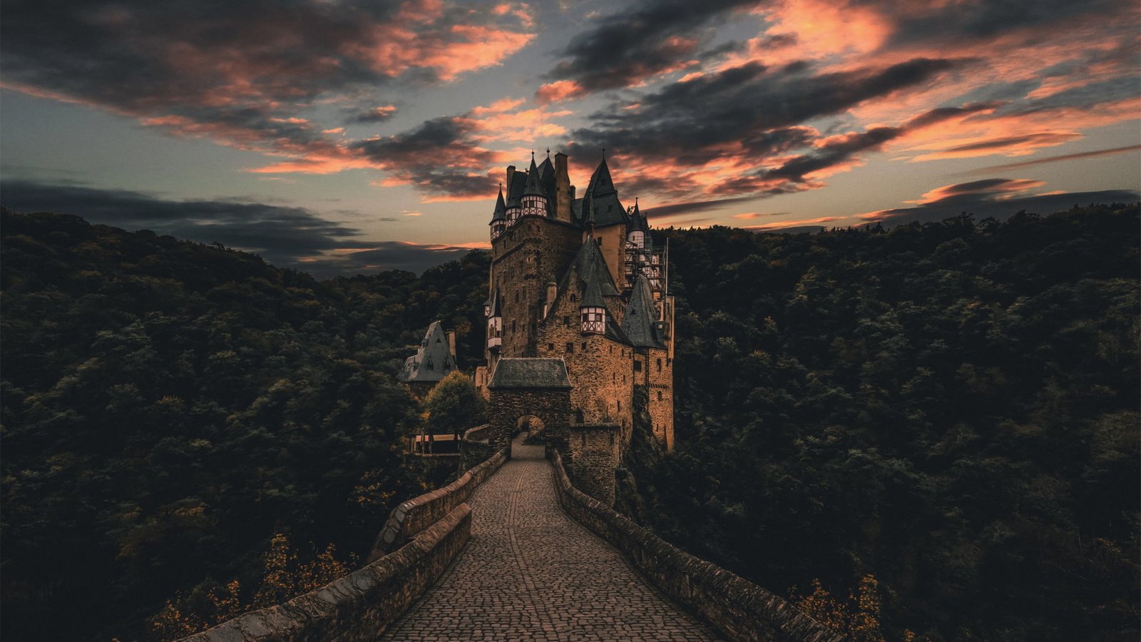 px architecture castle clouds Depth Of Field forest Germany Trees Nature Winter HD Art 2k