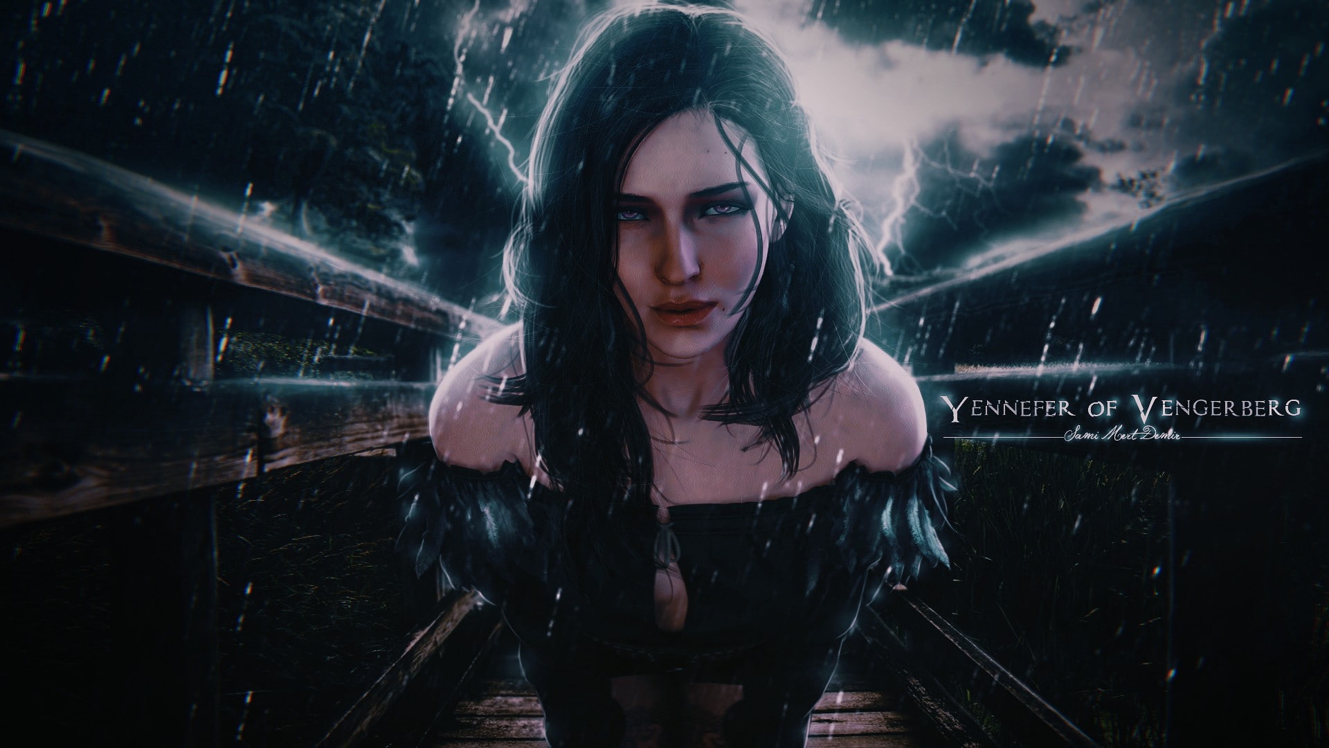 px Fantasy girl Lightning Photo Manipulation rain The Witcher 3 Wild Hunt vid Cars Ford HD Art 2k