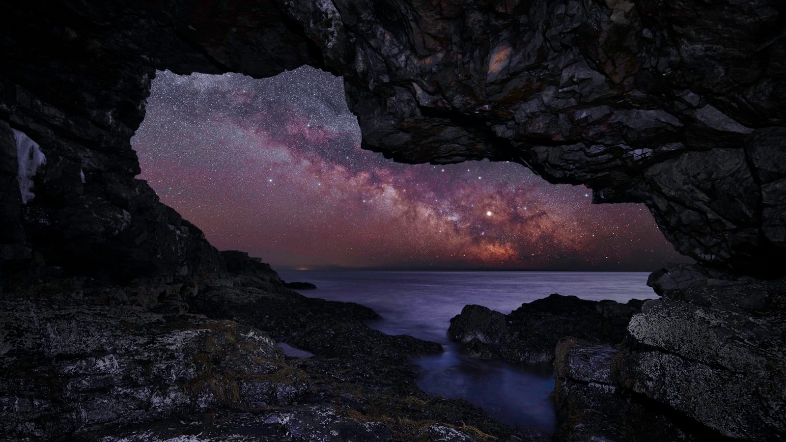 px Long Exposure Milky way nature night rock rocks sea stars Video Games World of Warcraft HD Art 2k