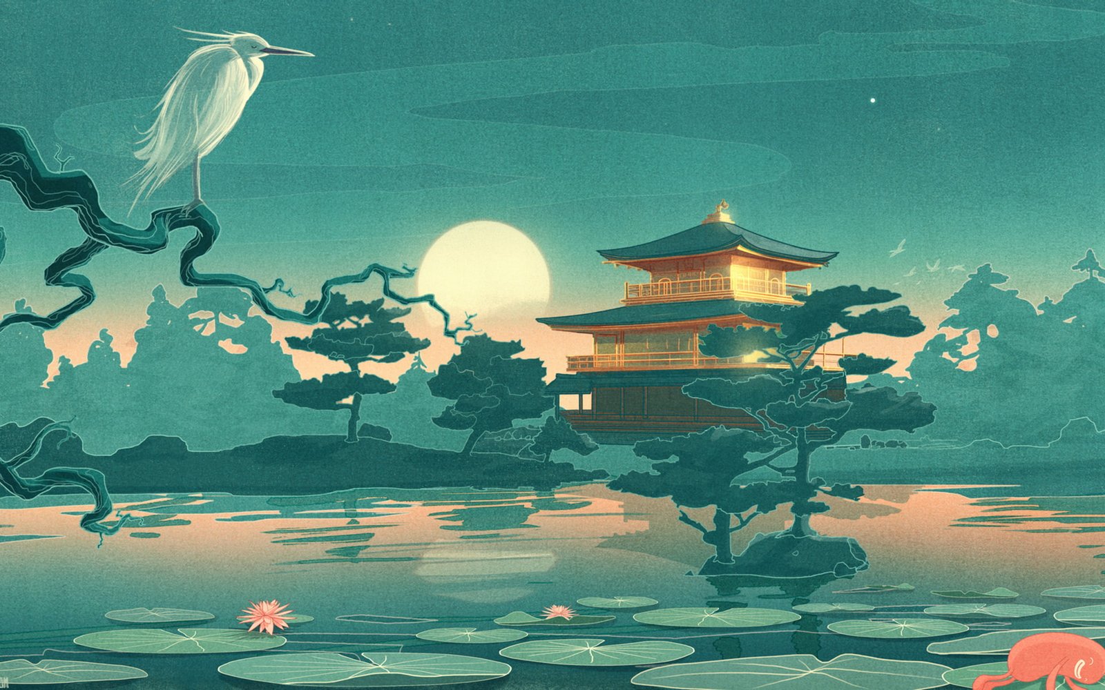 px animals architecture art Asian birds buildings castle COM Crane Cultural fantasy flower Architecture Houses HD Art 2k