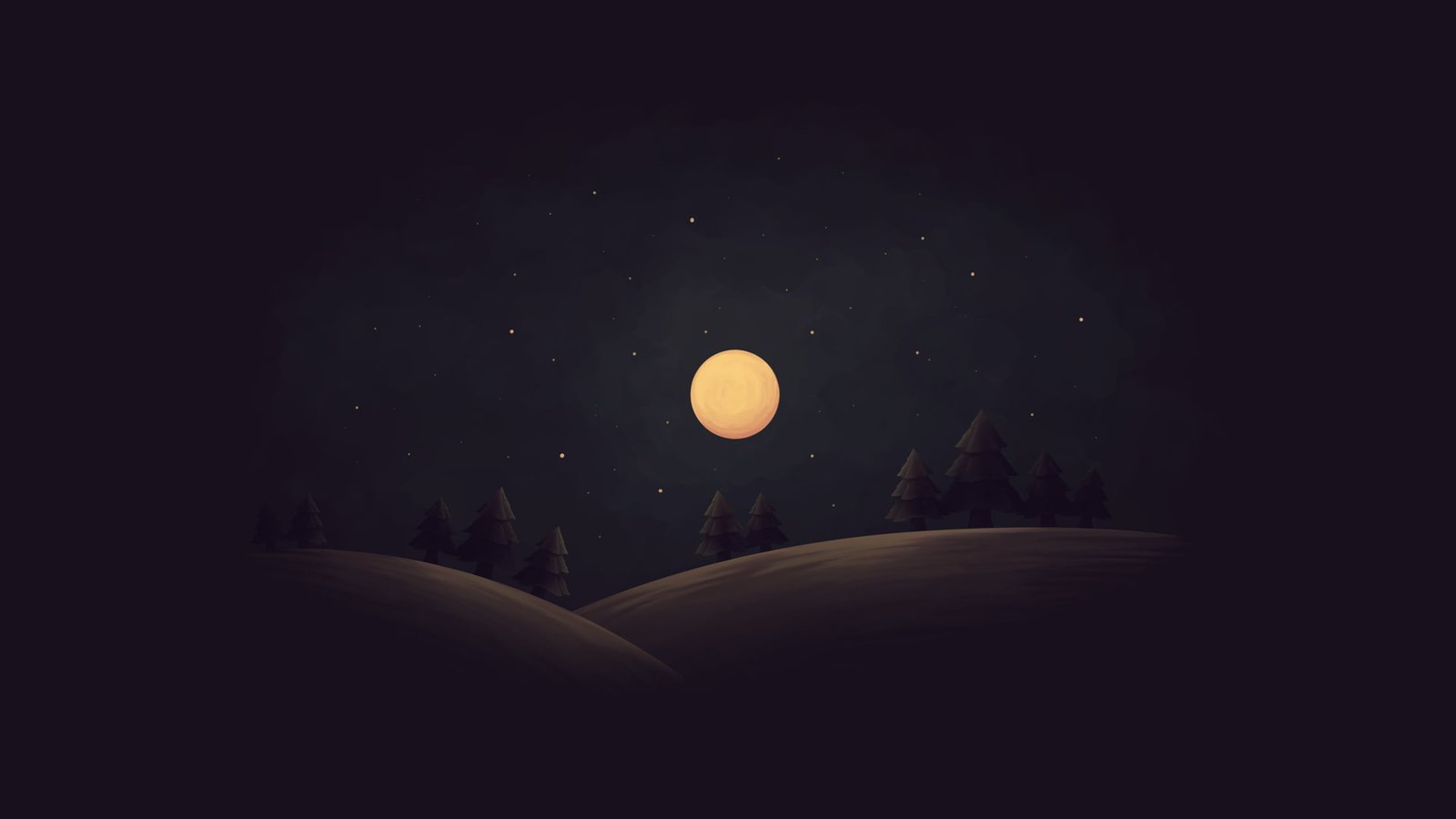 Nice simple night sky space astronomy moon dark nature illuminated 2k