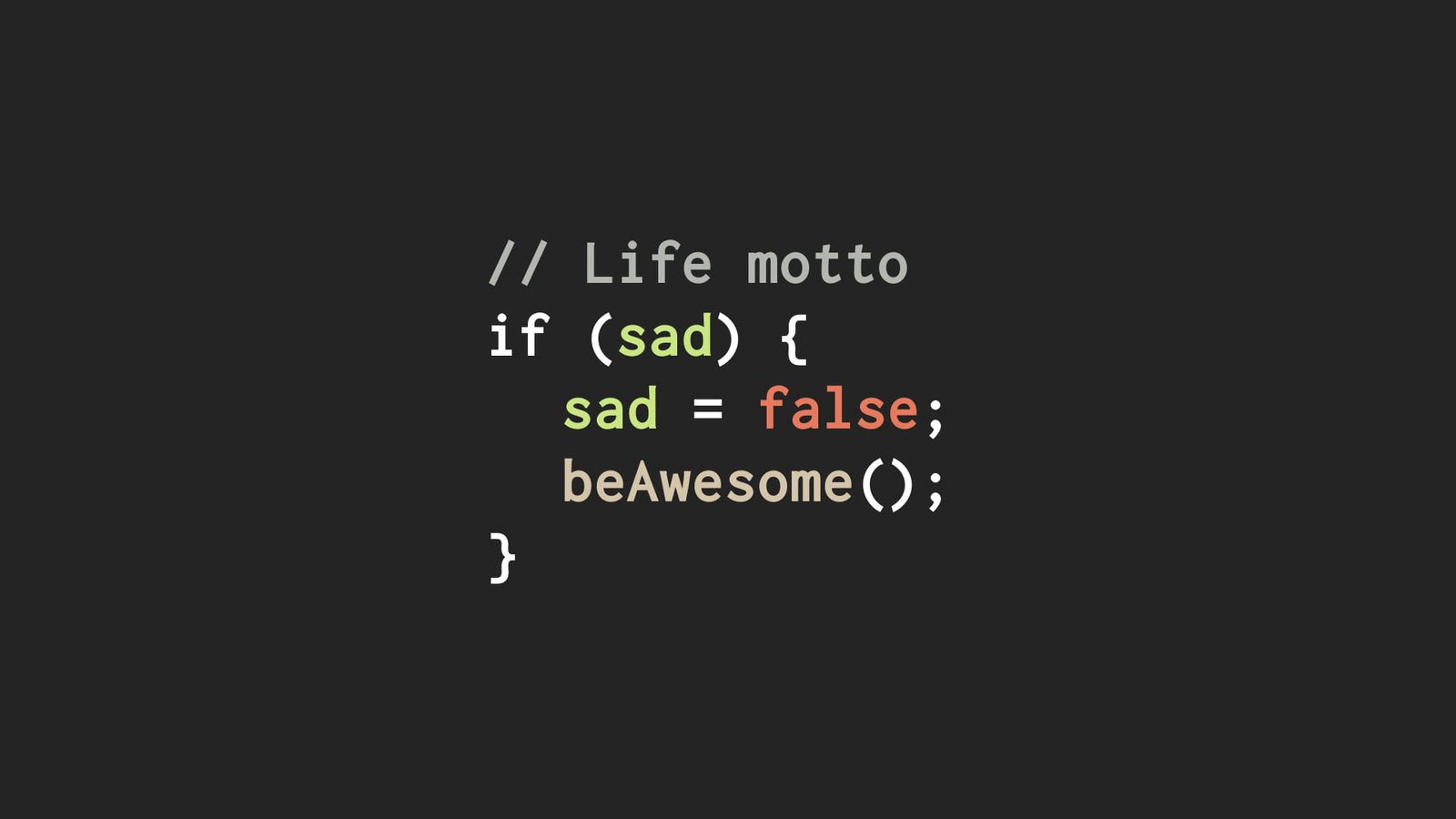 white and red text on black background with life motto if sad overlay 2k