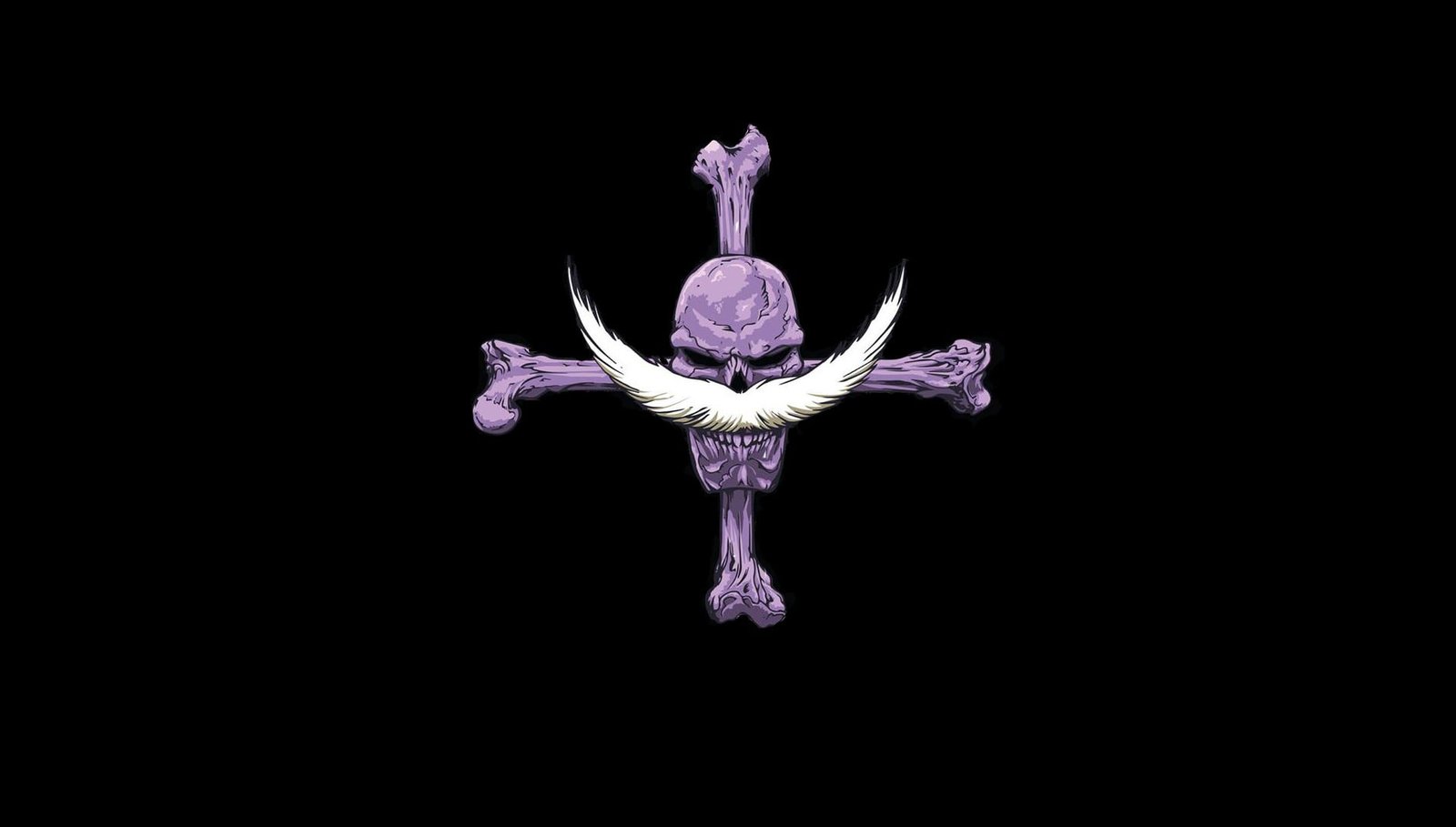 One Piece Whitebeard Pirates Jolly Roger studio shot black background 2k