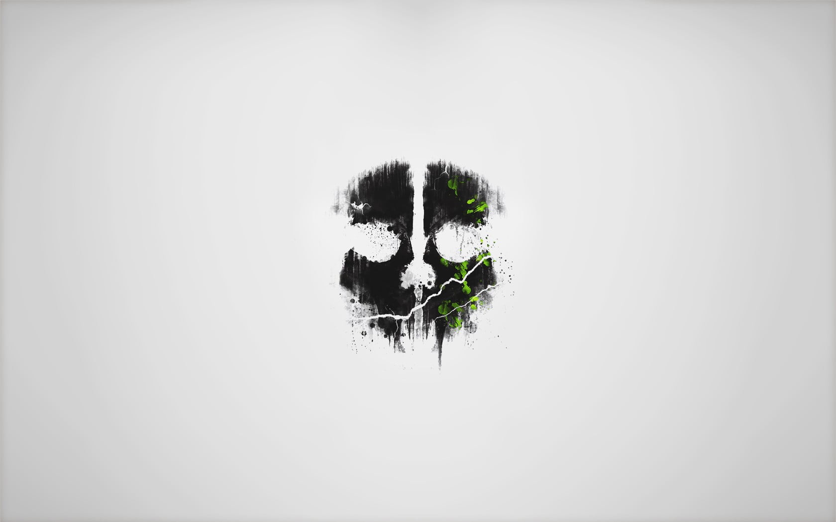 black skull illustration Call of Duty Ghosts minimalism gray 2k