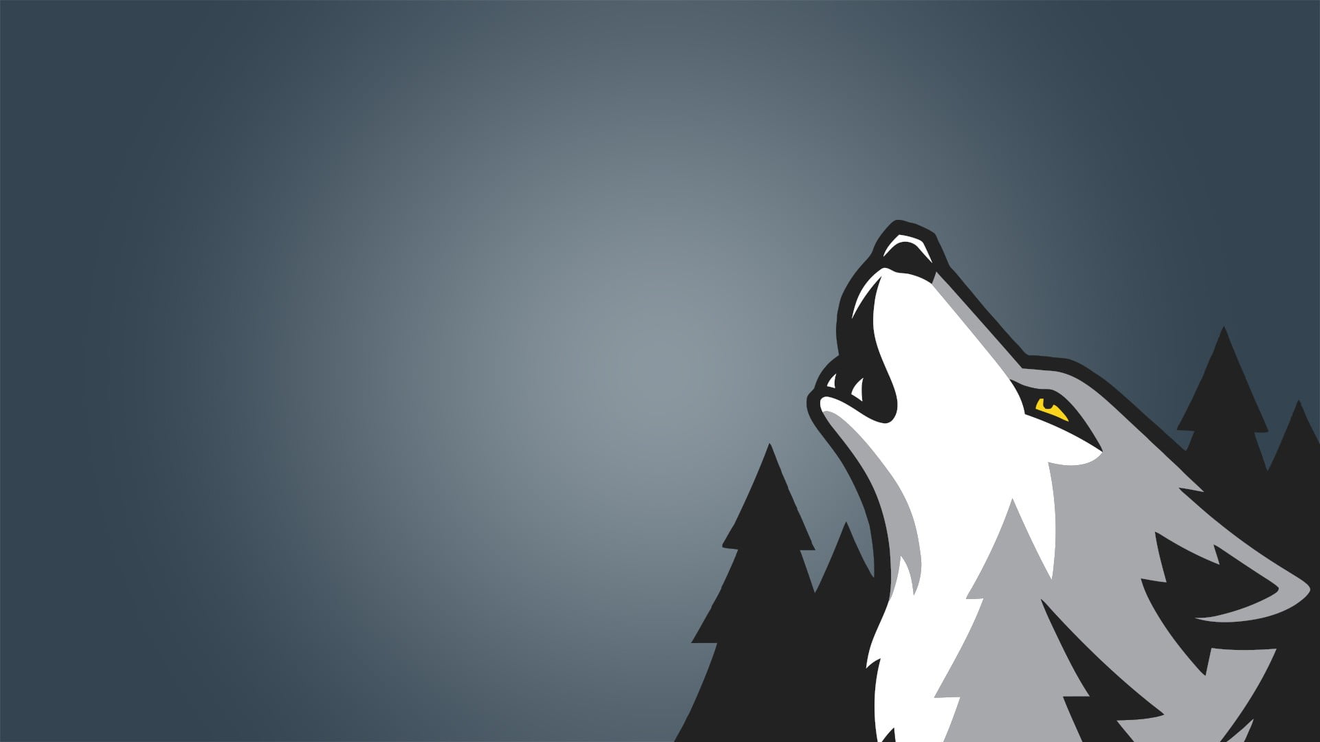 wolf illustration digital art simple background minimalism 2k
