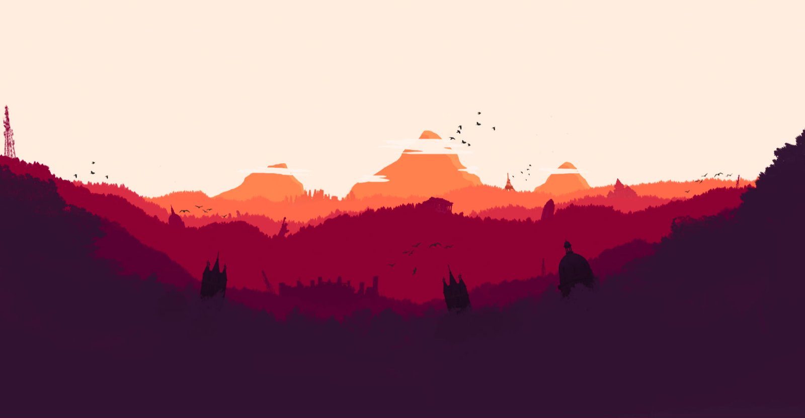 brown mountain clip art landscape Firewatch flying mountains 2k
