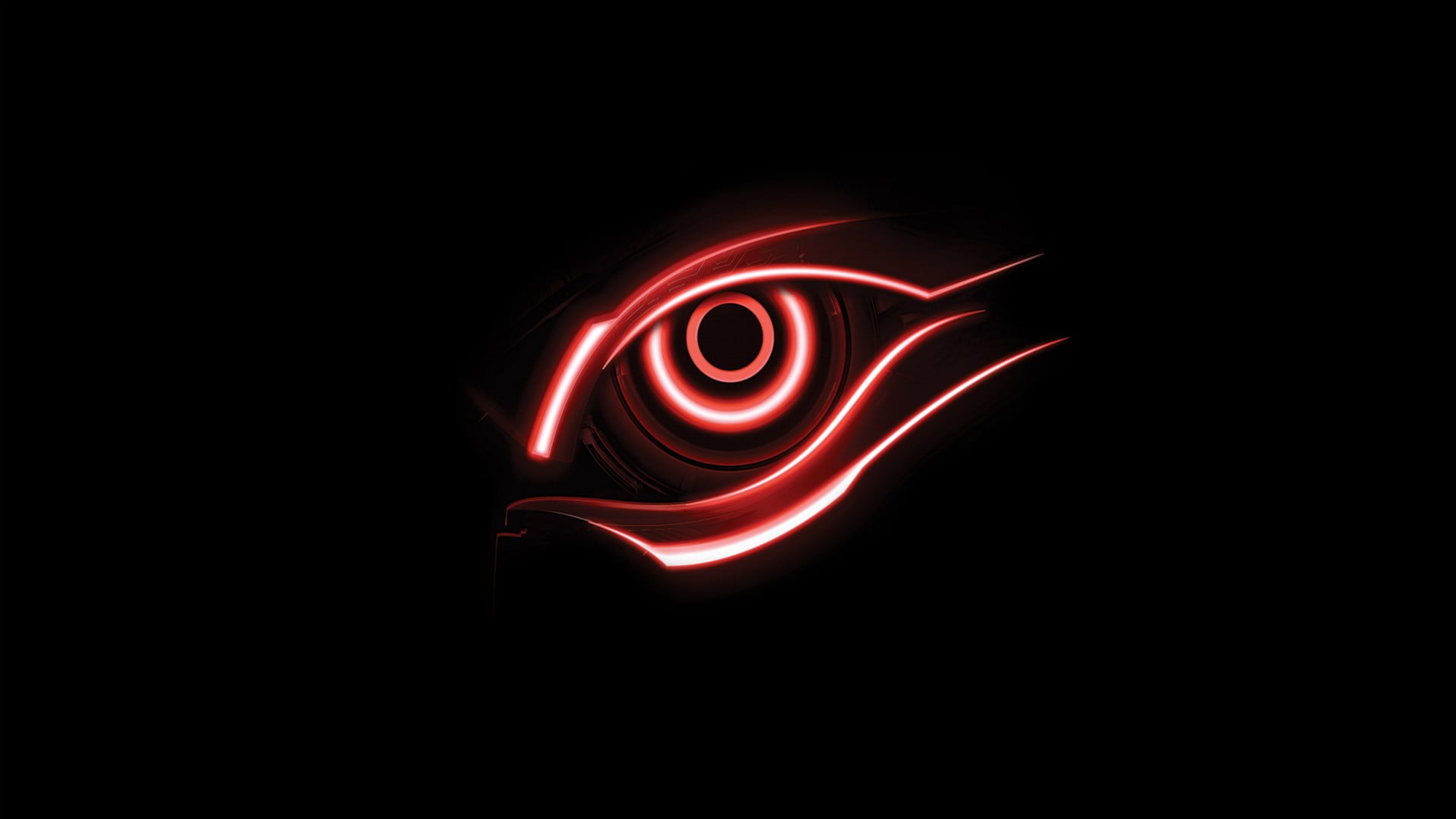 red halo headlight eye illustration eyes black background 2k