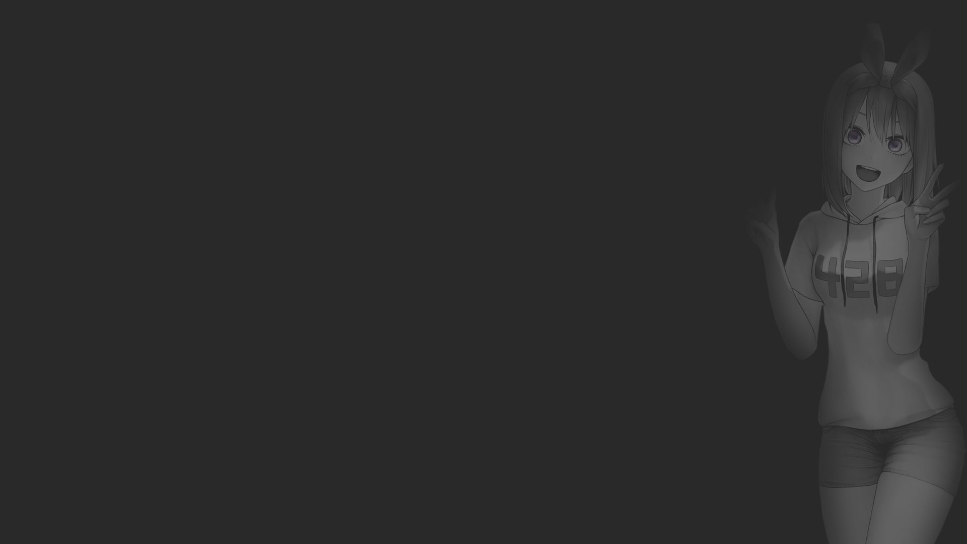 anime girls monochrome fan art illustration dark background 2k