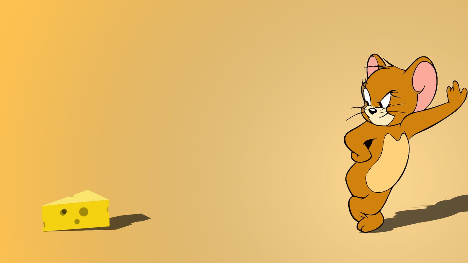 Disney Jerry digital wallpaper orange yellow minimalism mouse 2k