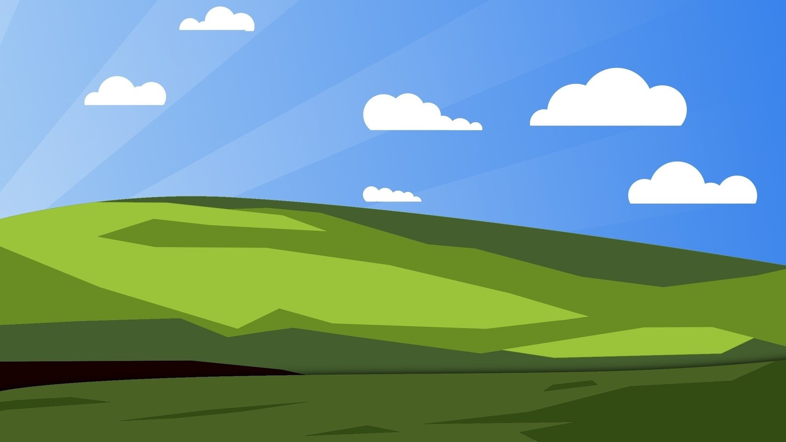 green grass under blue skies wallpaper bliss minimalism Windows XP 2k