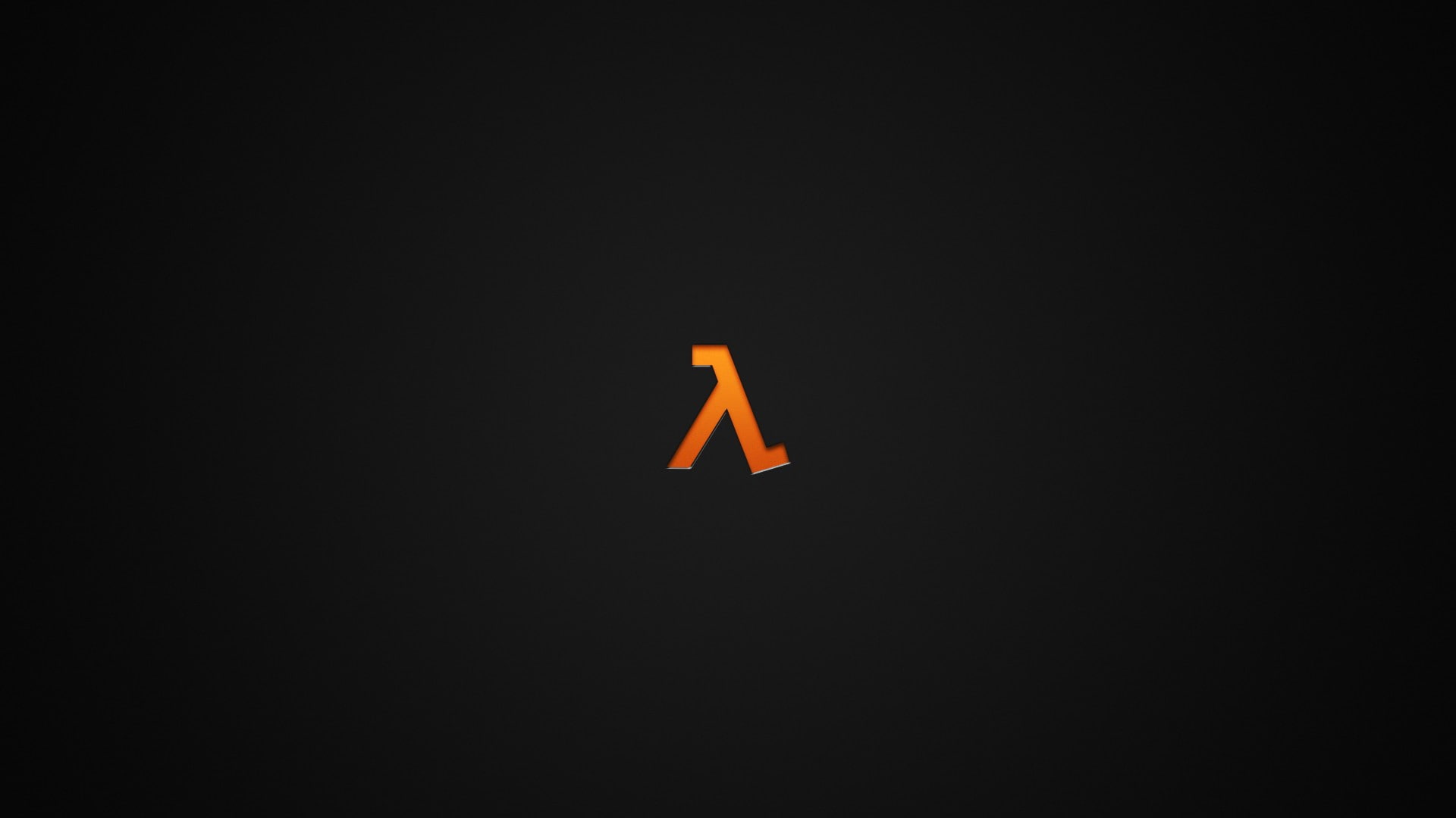 minimalism dark video games lambda orange Half Life 2k
