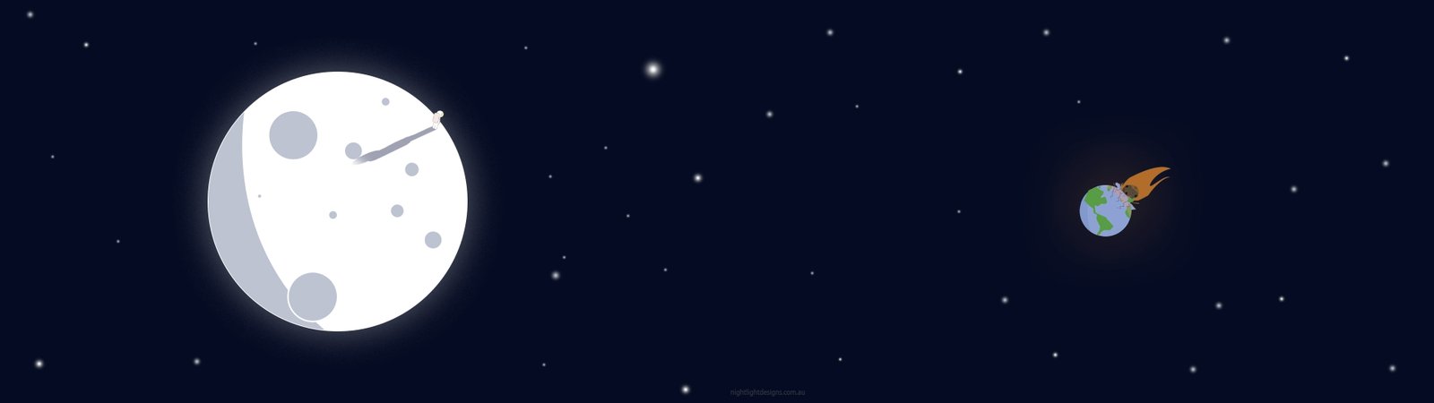 moon illustration minimalism astronaut space dual monitors 2k 4k