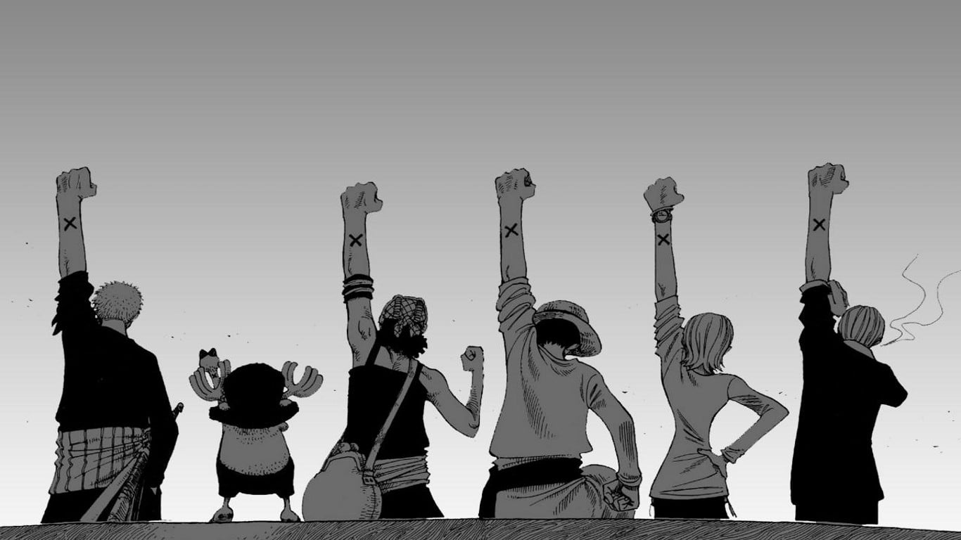 One Piece wallpaper anime monochrome back white background