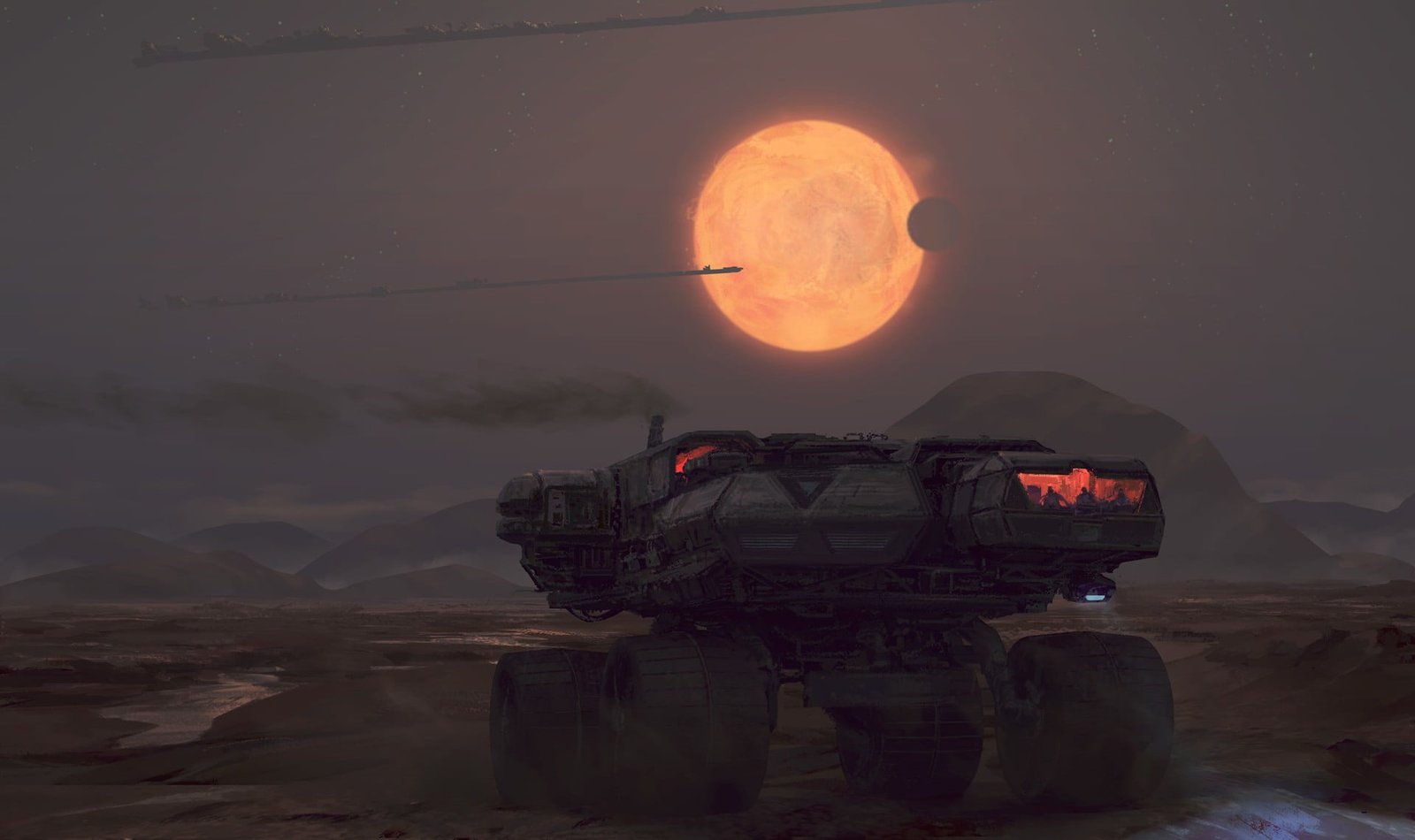 all terrain vehicle movie screenshot artwork futuristic science fiction 2k