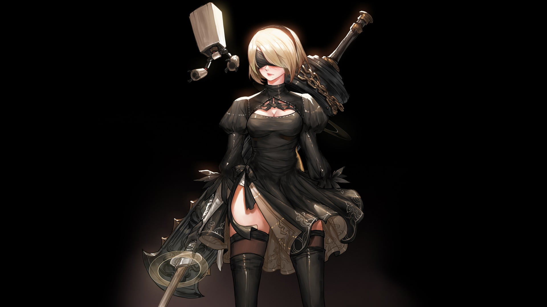 anime character with sword wallpaper video games women Nier Automata 2k