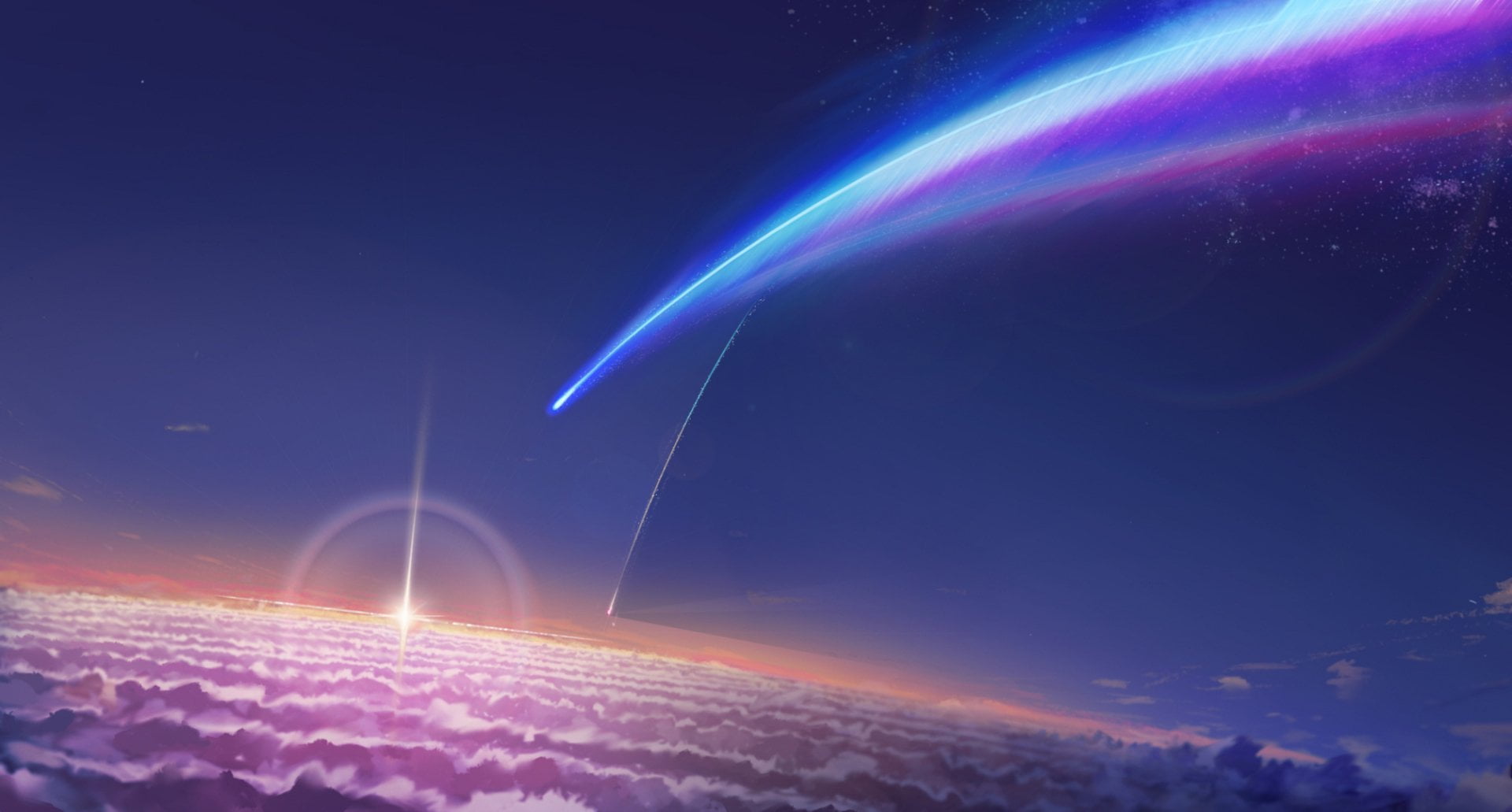 Anime Your Name Kimi No Na Wa Sky space illuminated 2k