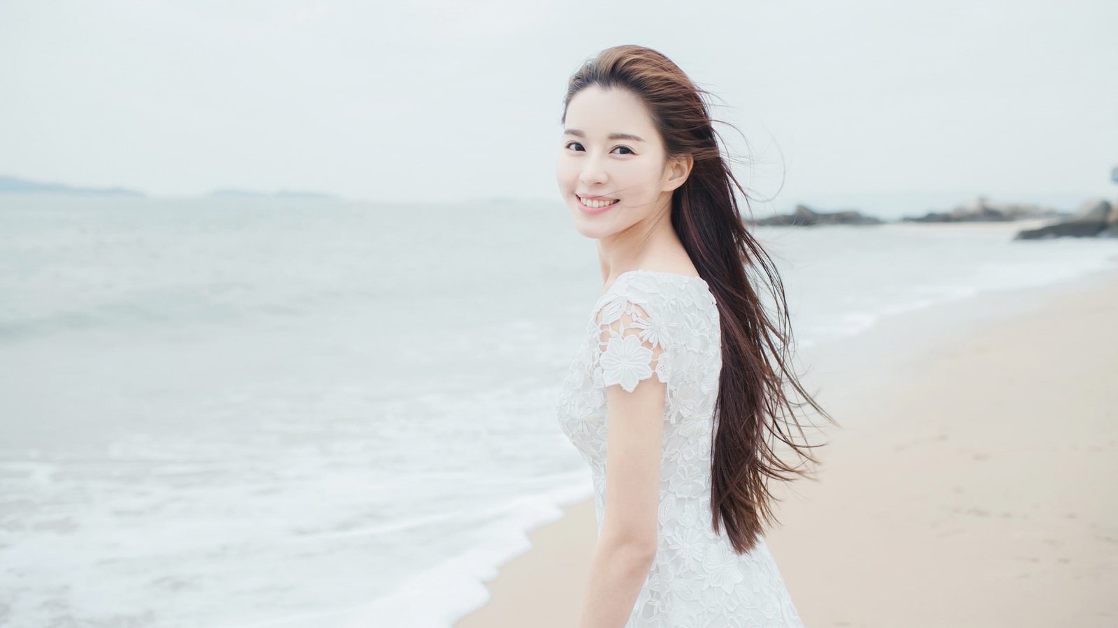 Asian model women photography long hair looking at viewer 2k