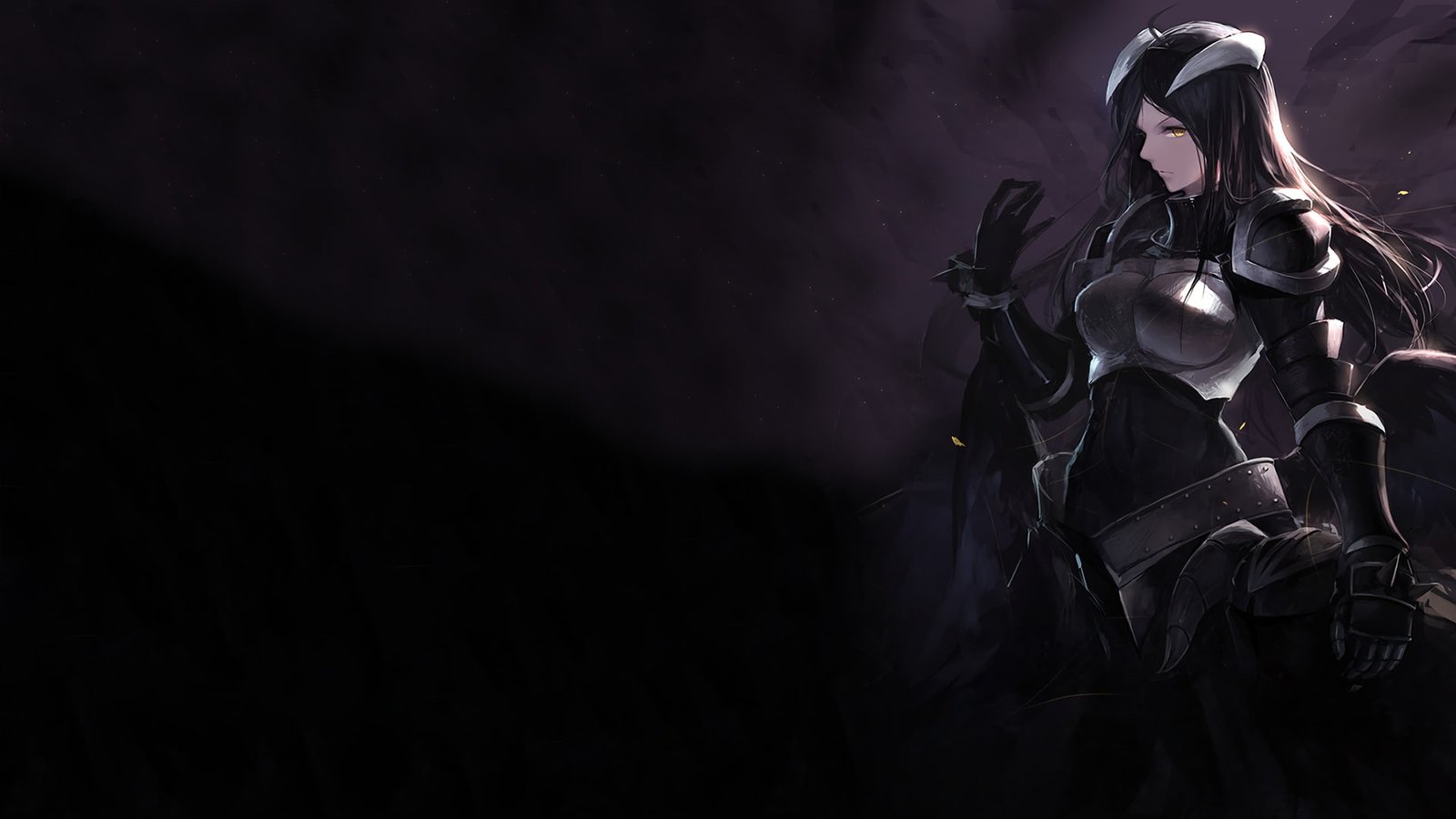 black haired female anime character illustration Overlord Albedo 2k