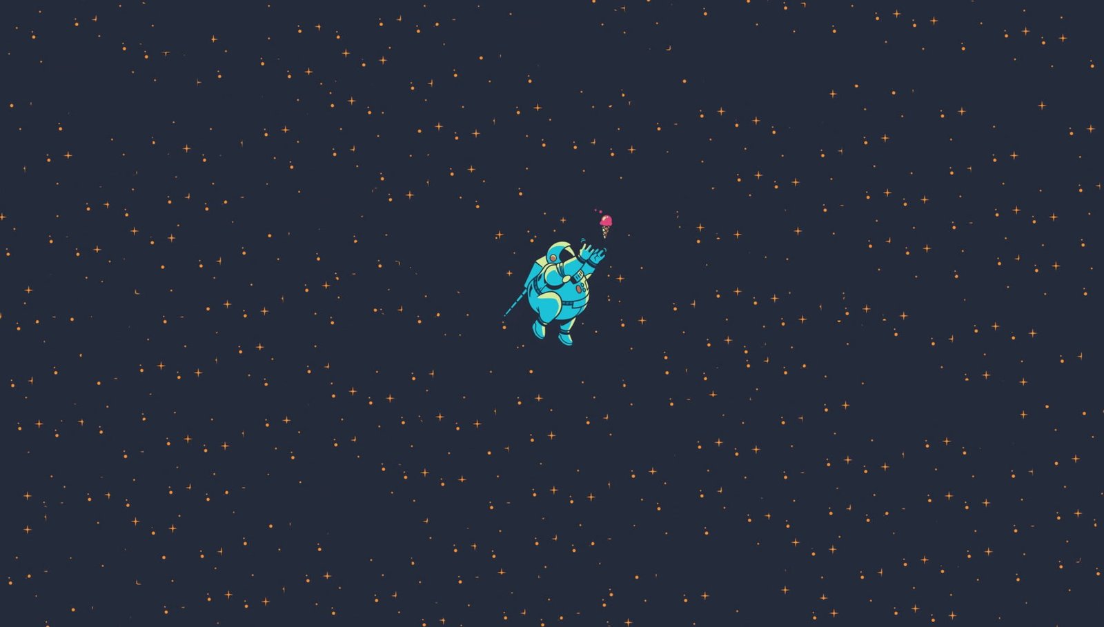 blue astronaut in space wallpaper simple background 2k