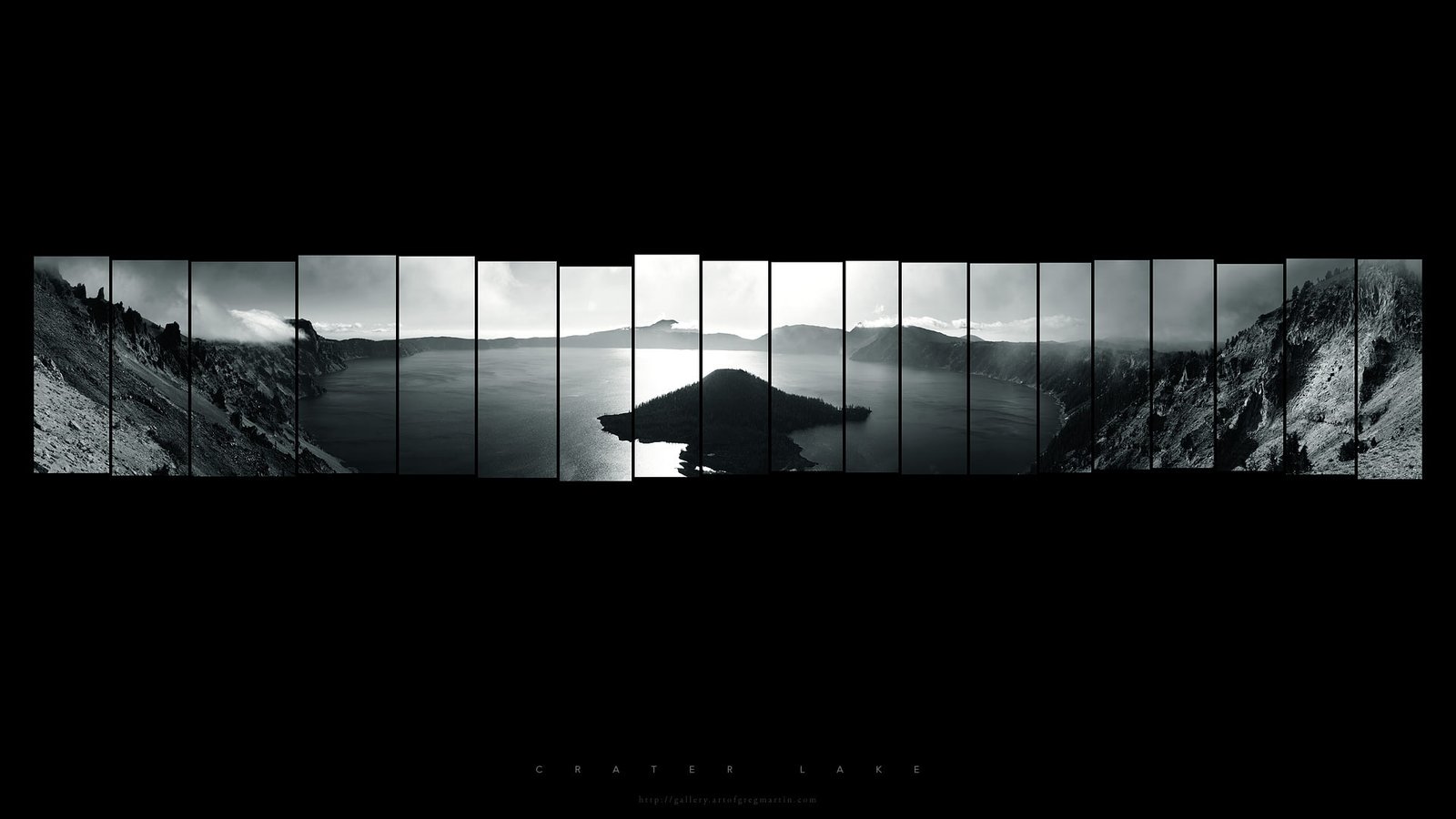 BW Black Crater Lake Windows HD nature 2k