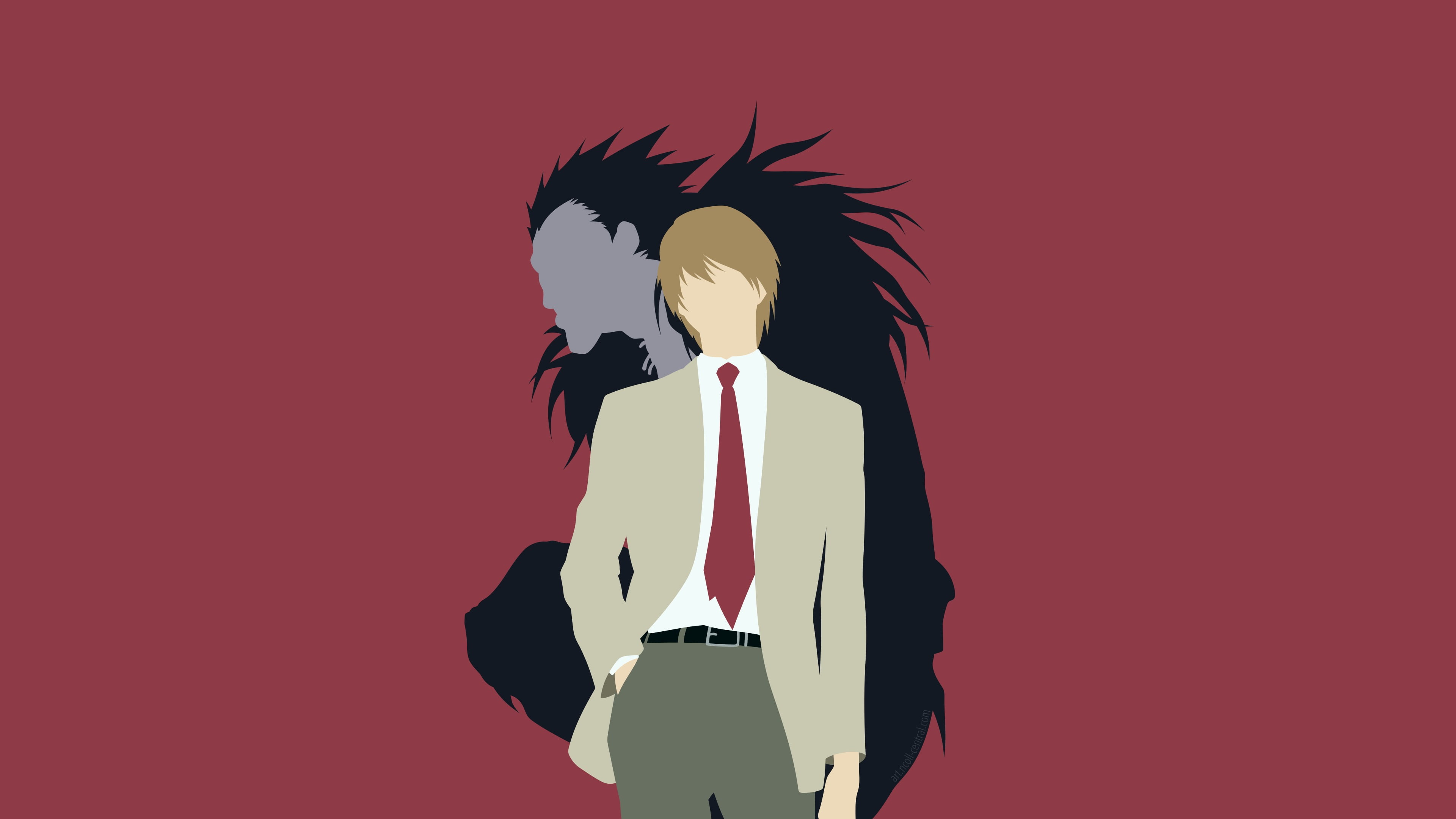 Death Note illustration anime minimalism Ryuk Yagami Light 2k 4k