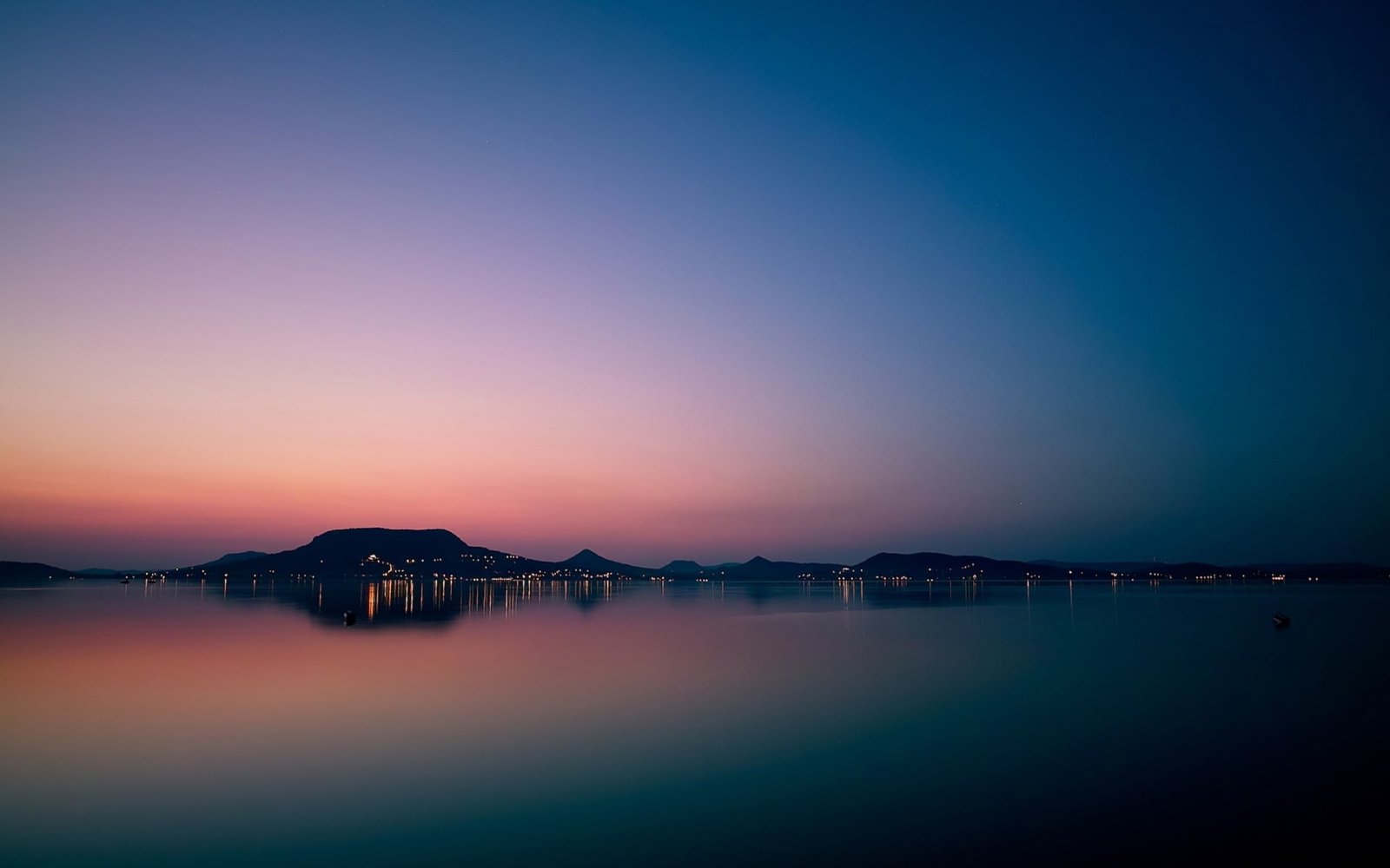 Landscape Hungary Lake Balaton Mount Badacsony Sunset HD nature 2k