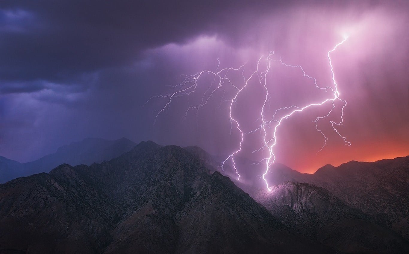 lightning storm wallpaper nature landscape mountains electric