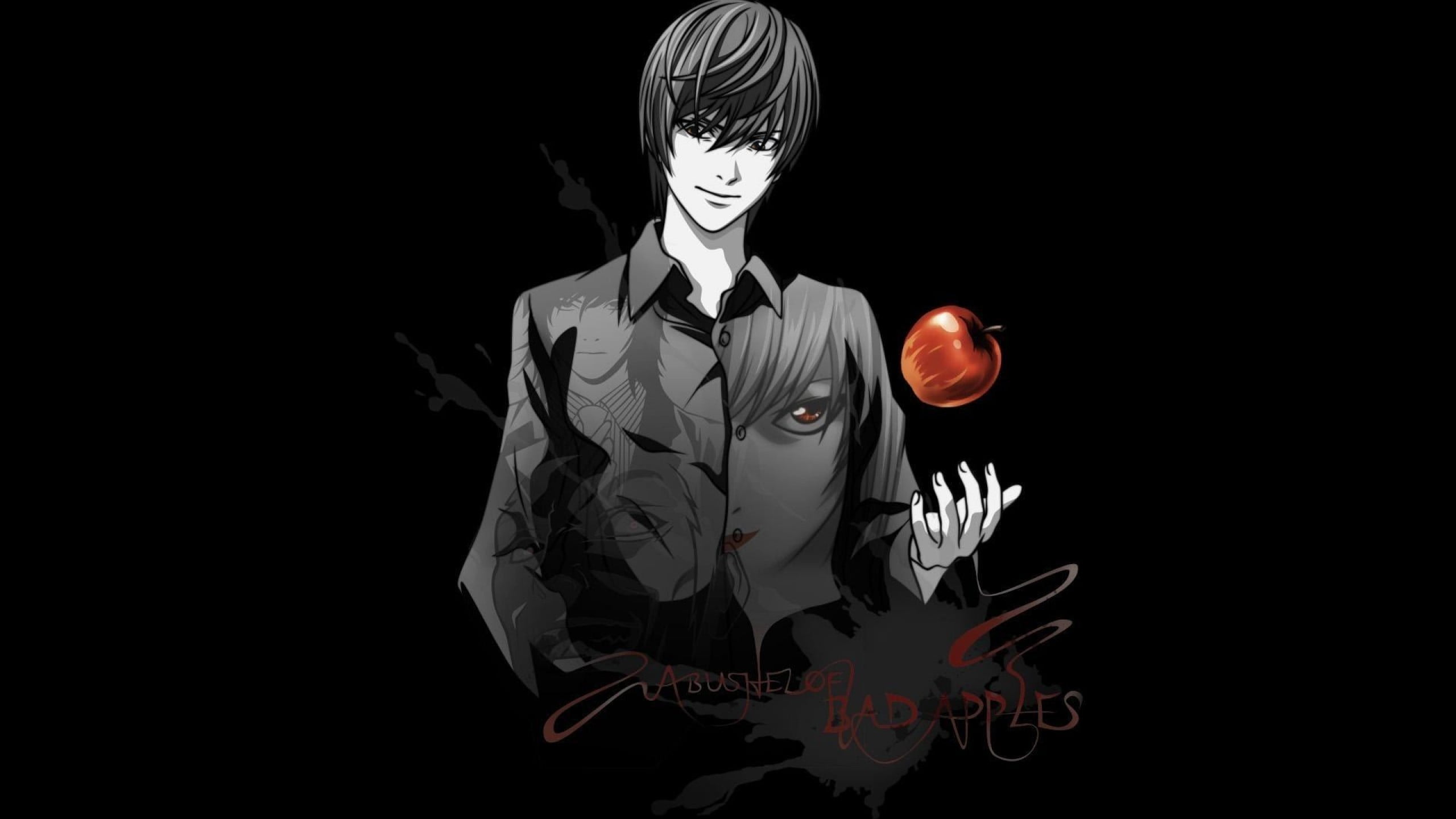 man anime character digital wallpaper Death Note Yagami Light 2k