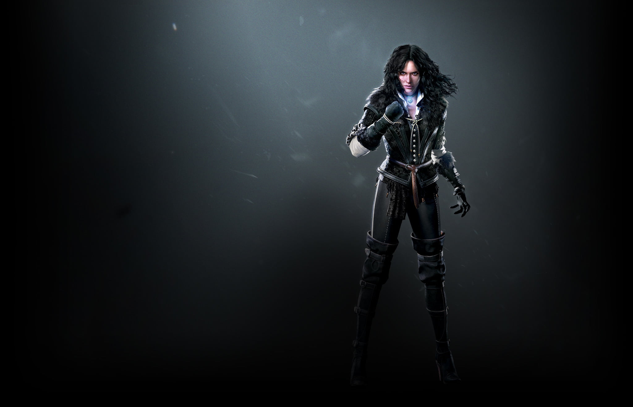 standing woman digital wallpaper look The Wild Hunt Art sorceress 2k