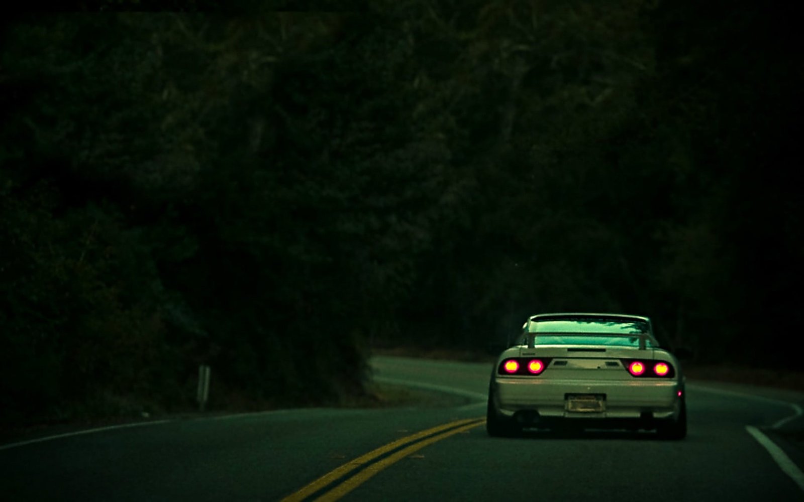 white car JDM Nissan SX road trees transportation 2k