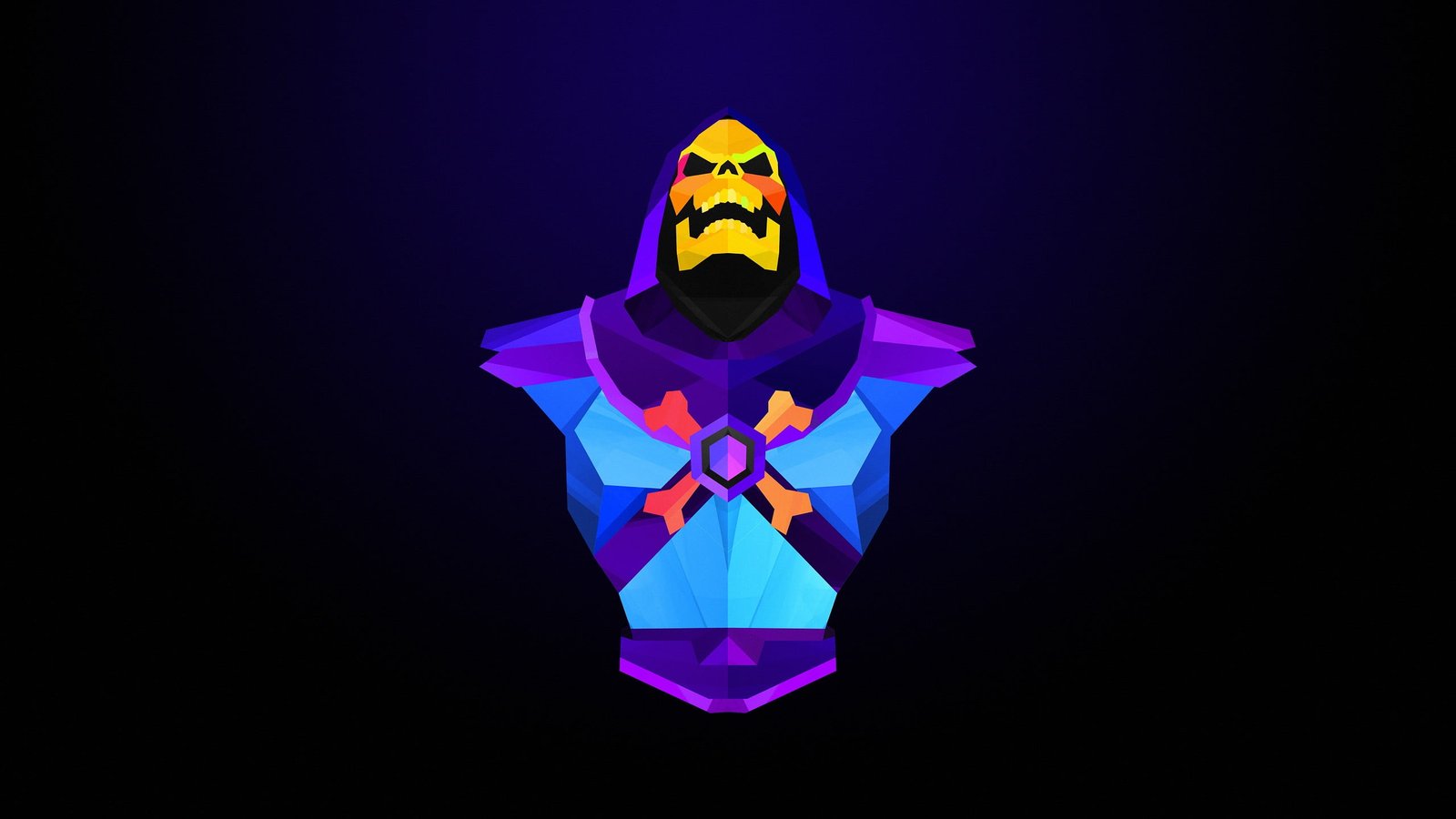 yellow masked character wallpaper abstract Skeletor Justin Maller 2k