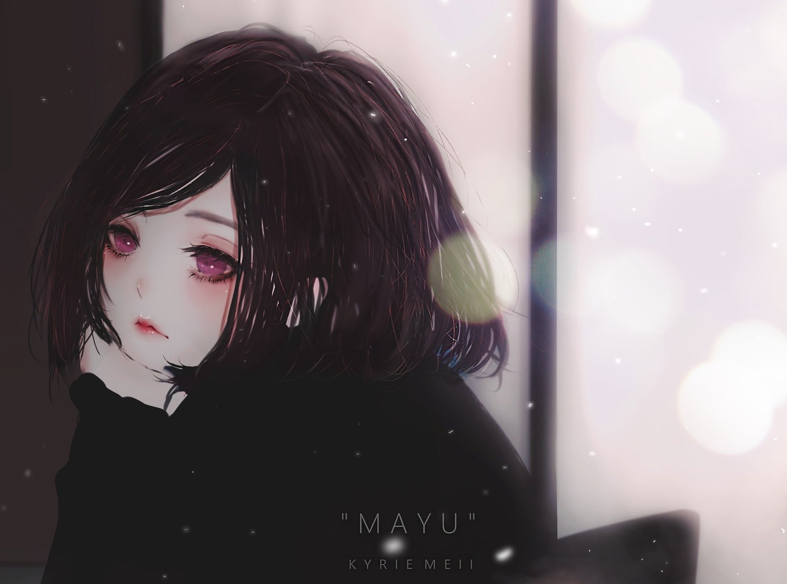 anime girls original characters Kyrie Meii short hair 2k