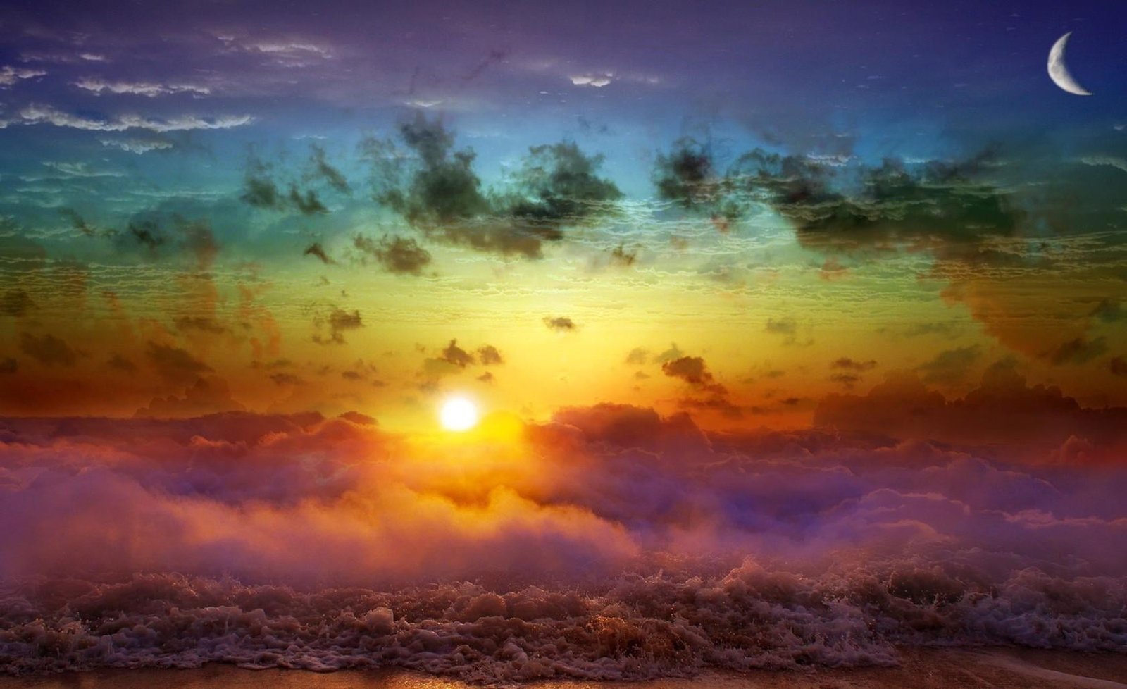 Between Heaven And Earth sunset Nature Scenery sky cloud 2k