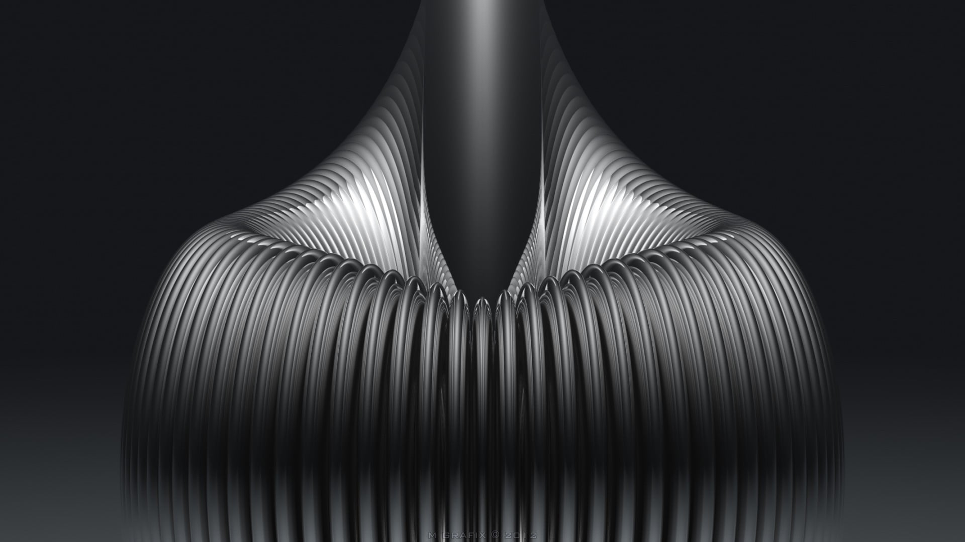 black and gray abstract wallpaper monochrome digital art indoors 2k