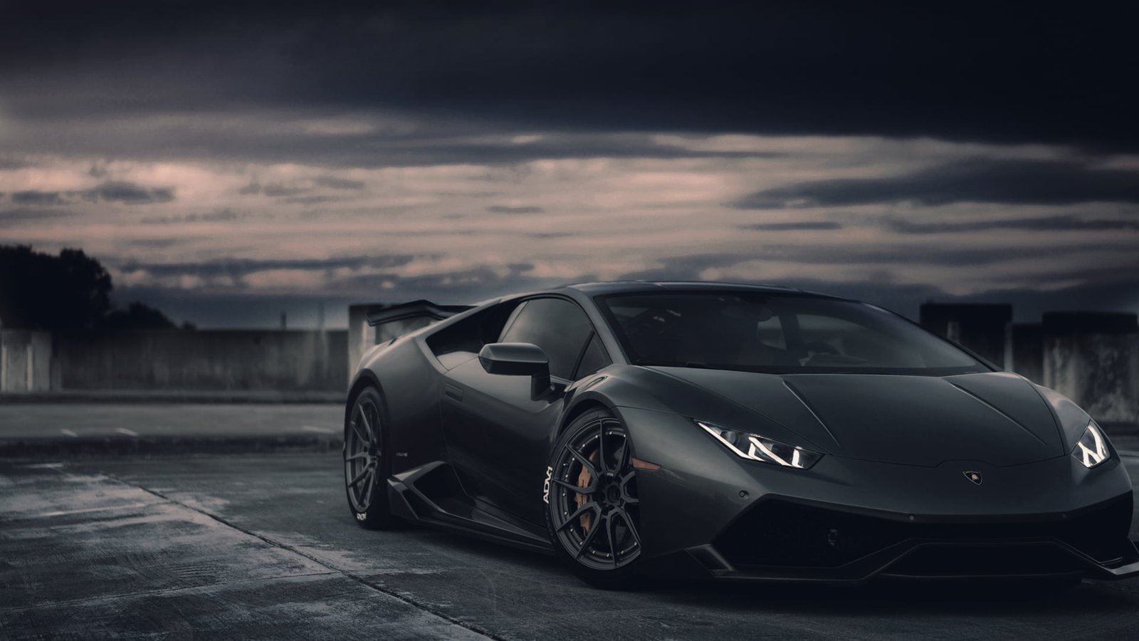black Lamborghini Huracan car LP 4 2k