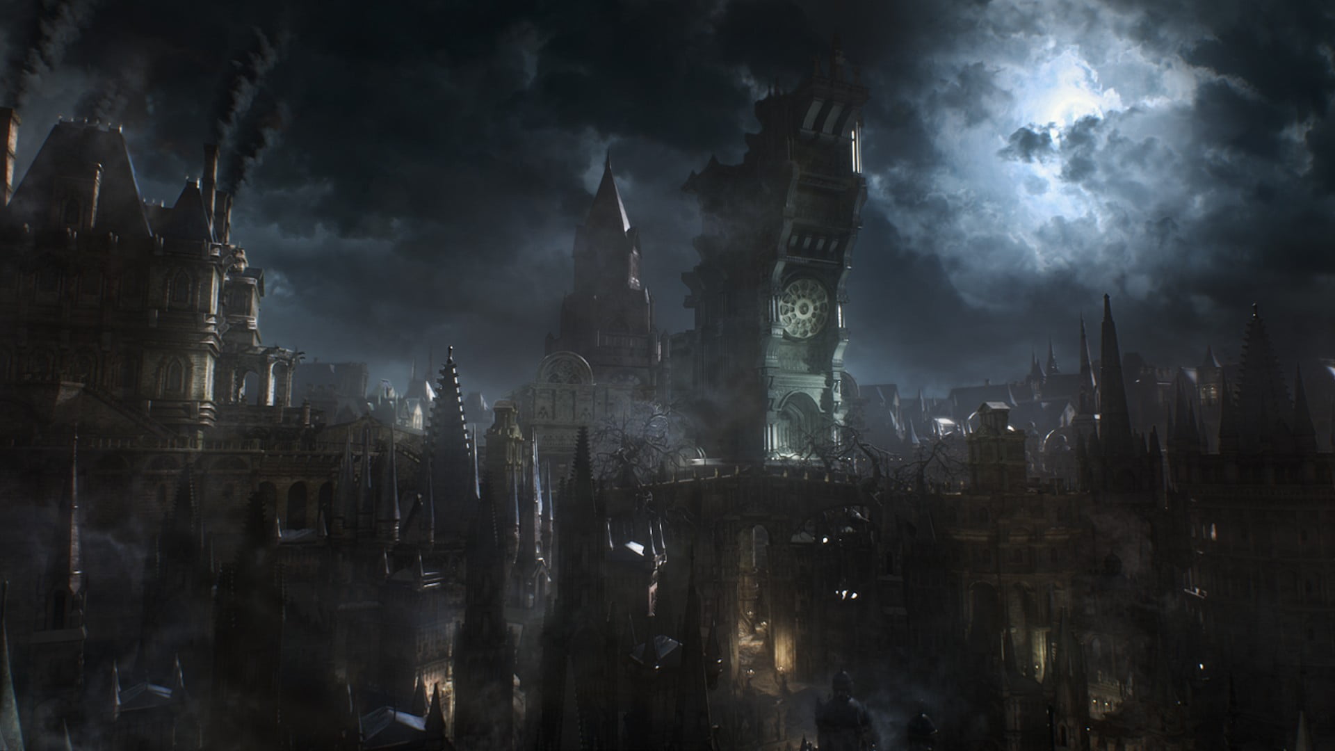 Bloodborne Moon video games architecture famous Place gothic Style 2k