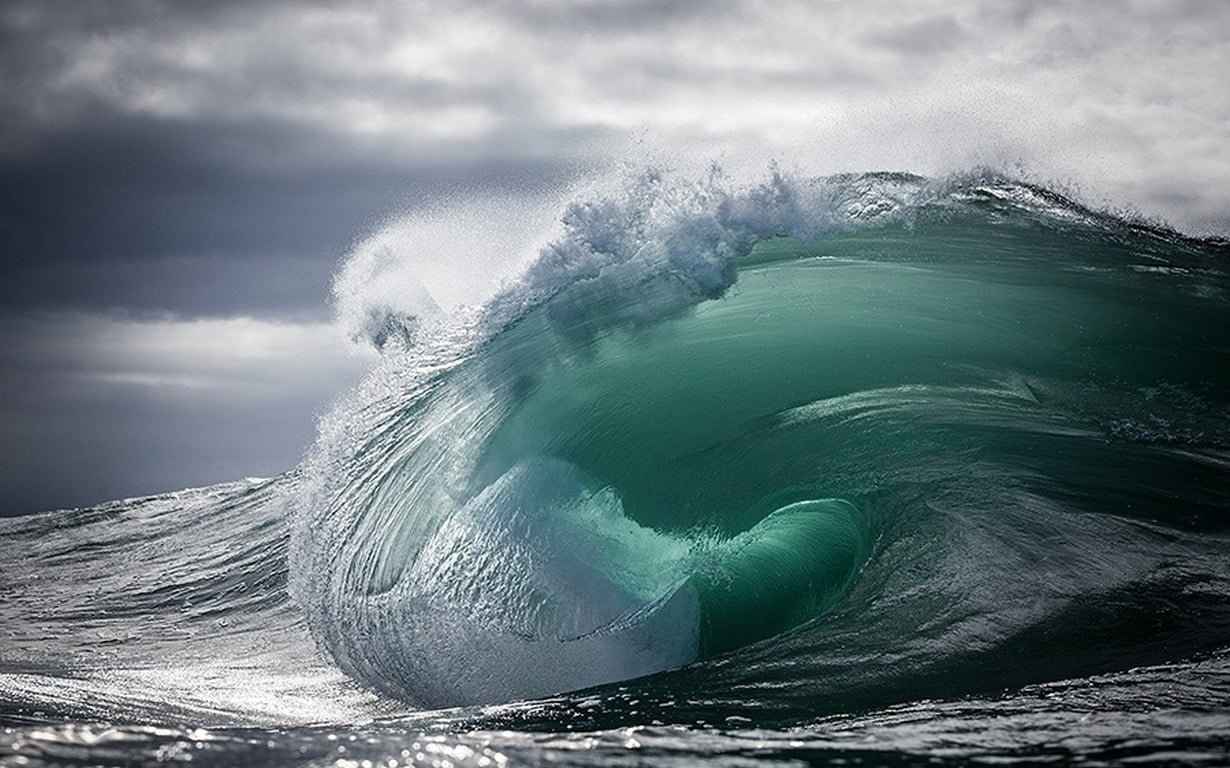 body of water nature landscape sea waves tunnel clouds