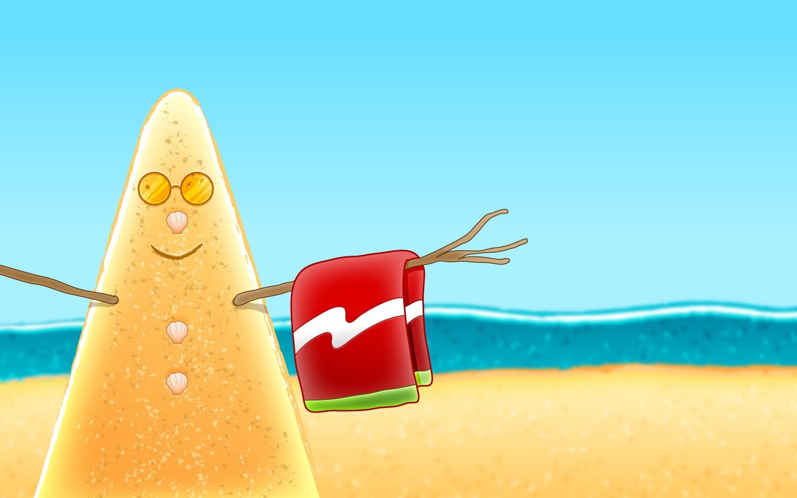 cartoon artwork beach 2k