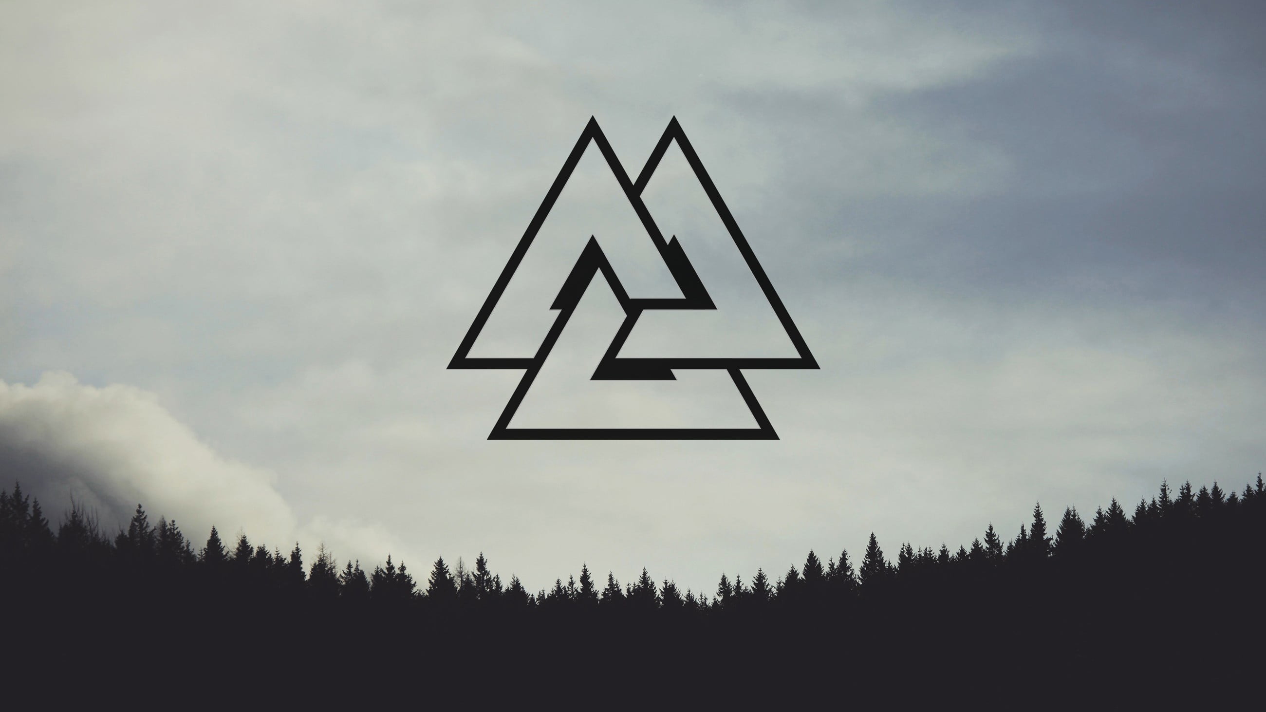 Celtic knot logo valknut Nordic nordic landscapes forest 2k