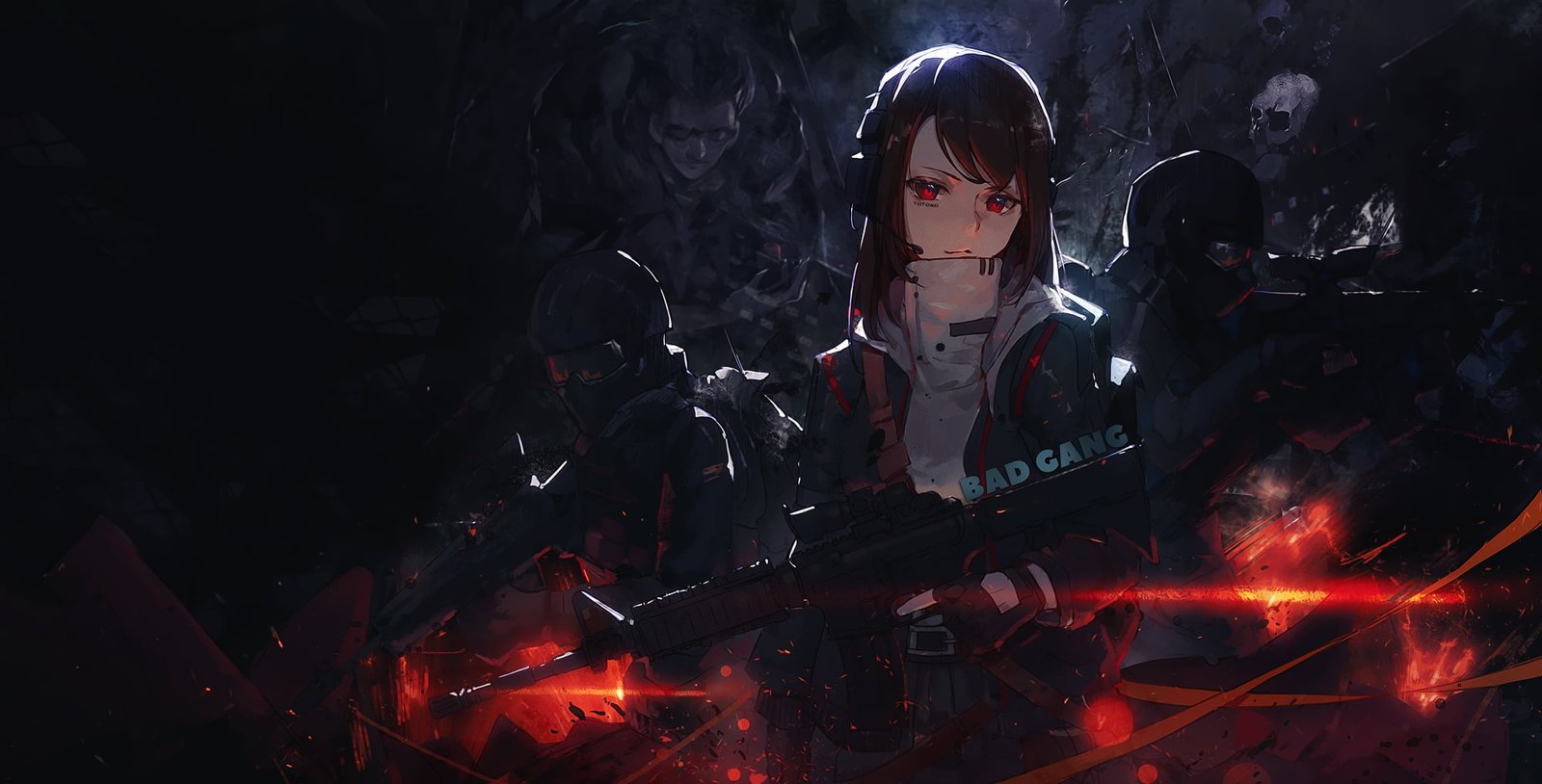Bad Gang wallpaper digital art artwork anime girls 2k