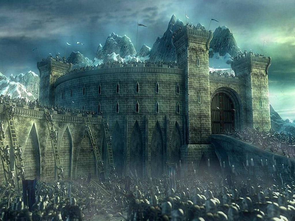 castle fortress Helms Deep Abstract Fantasy HD Art lord of the ring