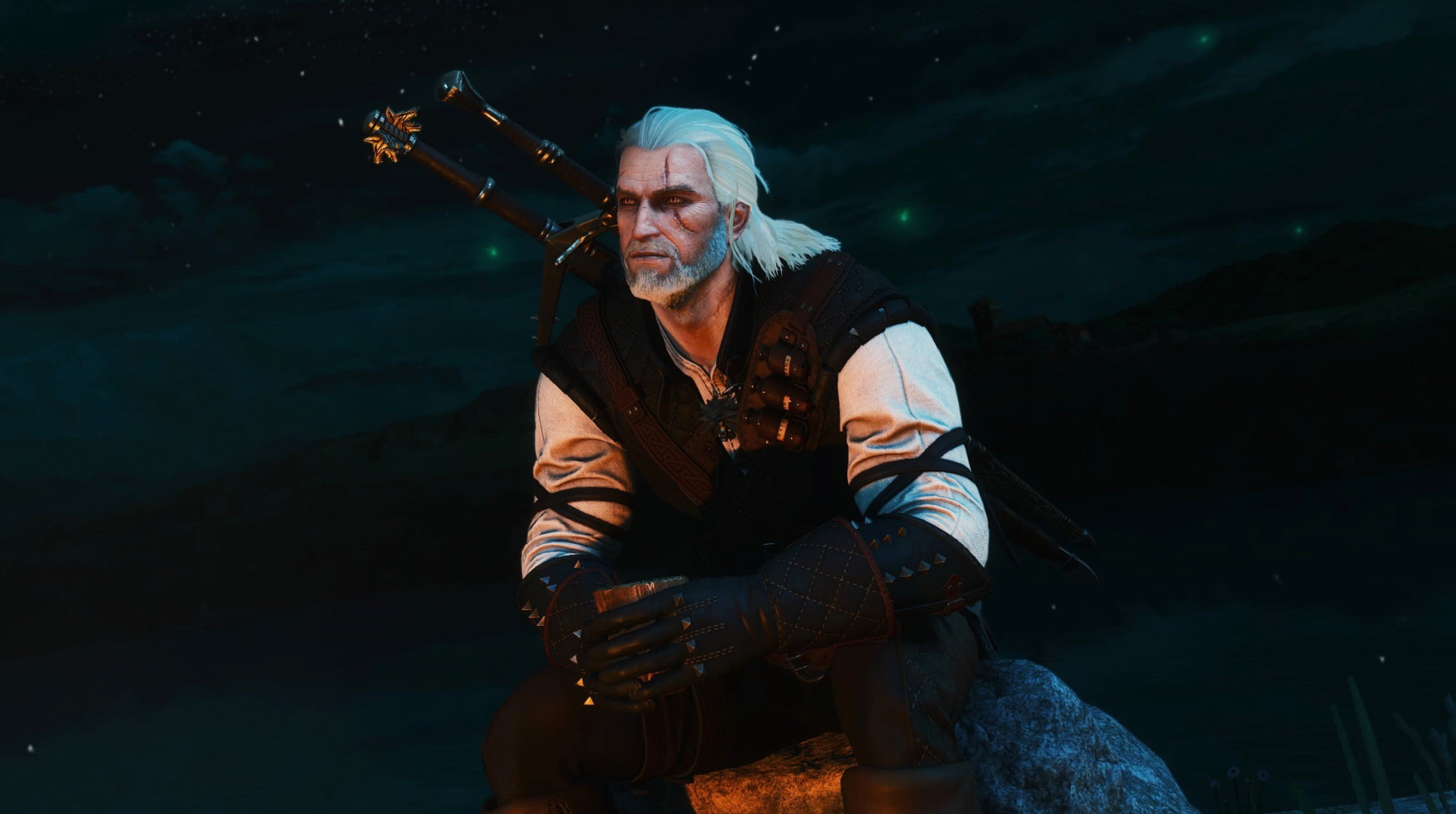 CD Projekt RED white hair orange eyes The Witcher video game characters 2k