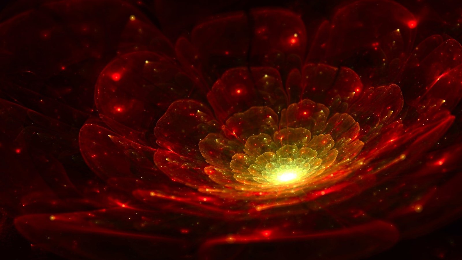 red and yellow illustration abstract digital art fractal flowers 2k