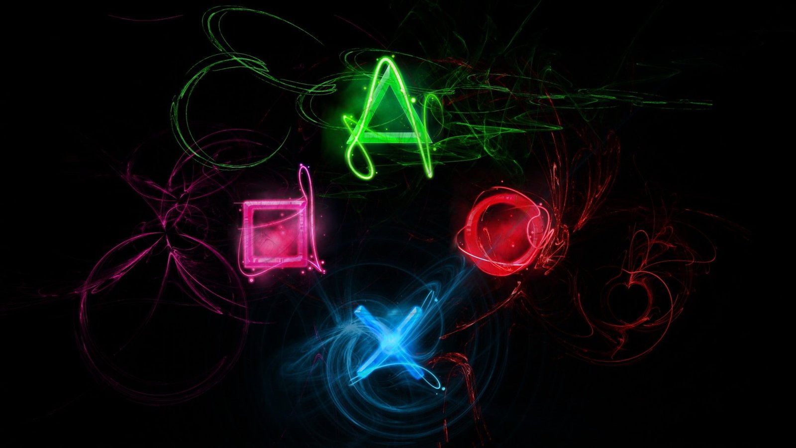 SONY Playstation controller logo video games colorful green 2k