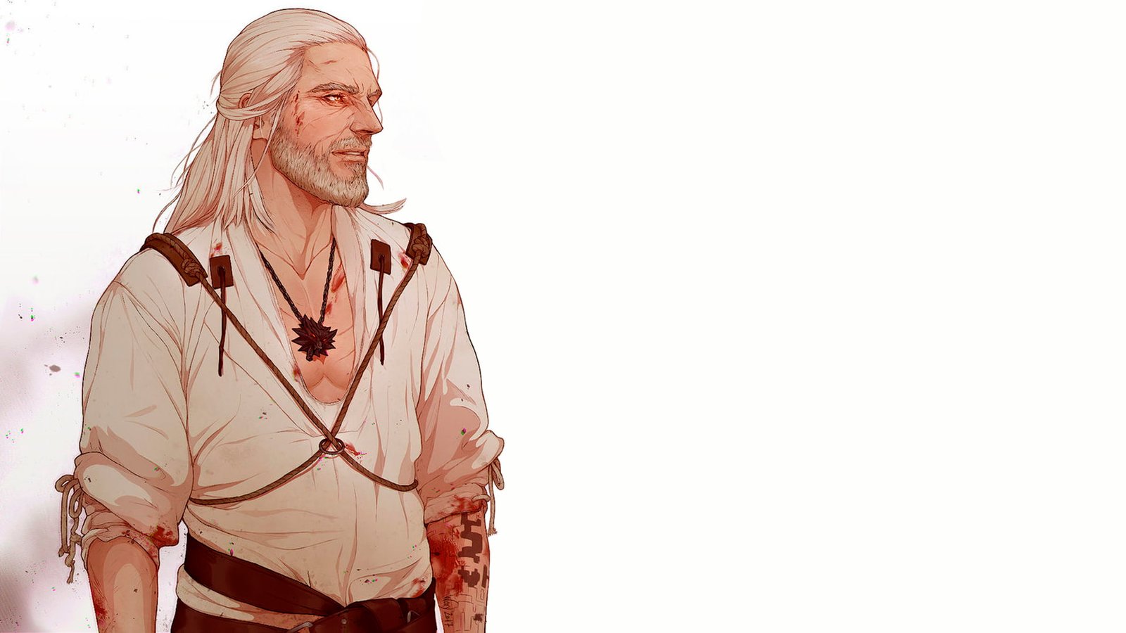 The Witcher 3 Wild Hunt Geralt of Rivia white 2k