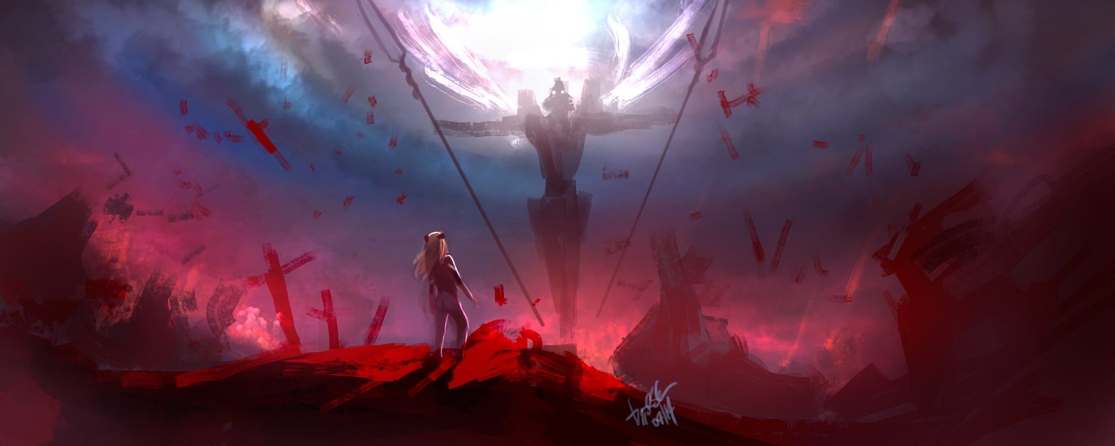 Neon Genesis Evangelion anime girls Asuka Langley Soryu Spear of Longinus 2k