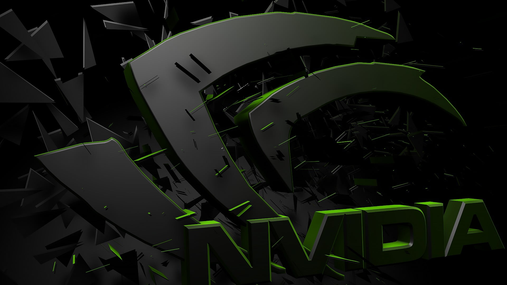 NVIDIA logo GPUs render green color no people indoors 2k