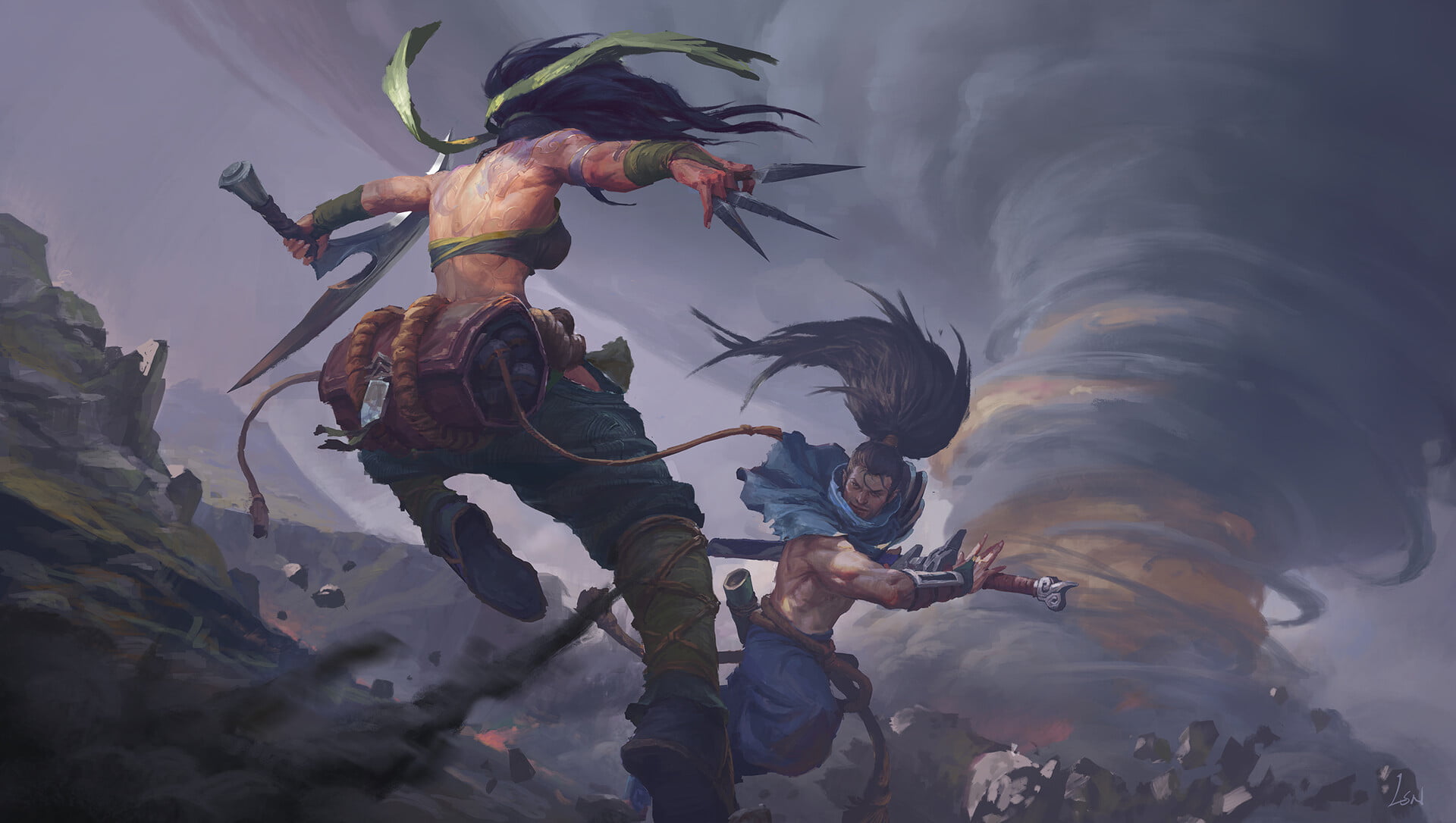 Video Game League Of Legends Akali Yasuo 2k